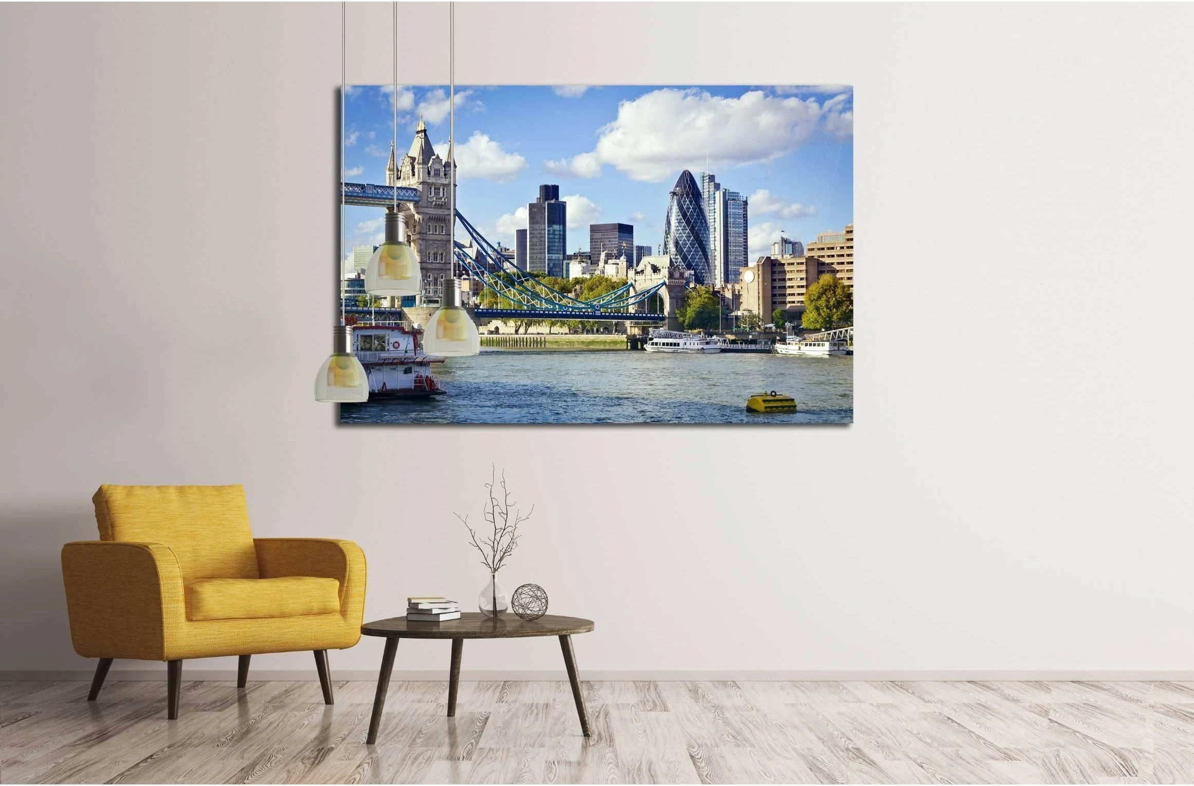 Financial District of London and the Tower Bridge №2597 Ready to Hang Canvas Print - Zellart Canvas Prints ALL_Products, s-2597