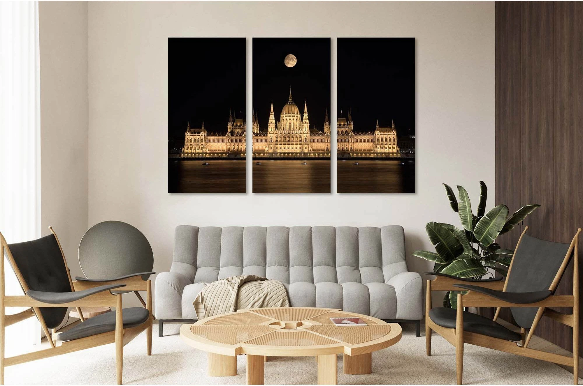 Fisherman's bastion at night №D2845 Ready to Hang Canvas Print - Zellart Canvas Prints 0new, ALL_Products, Black & White Wall Art