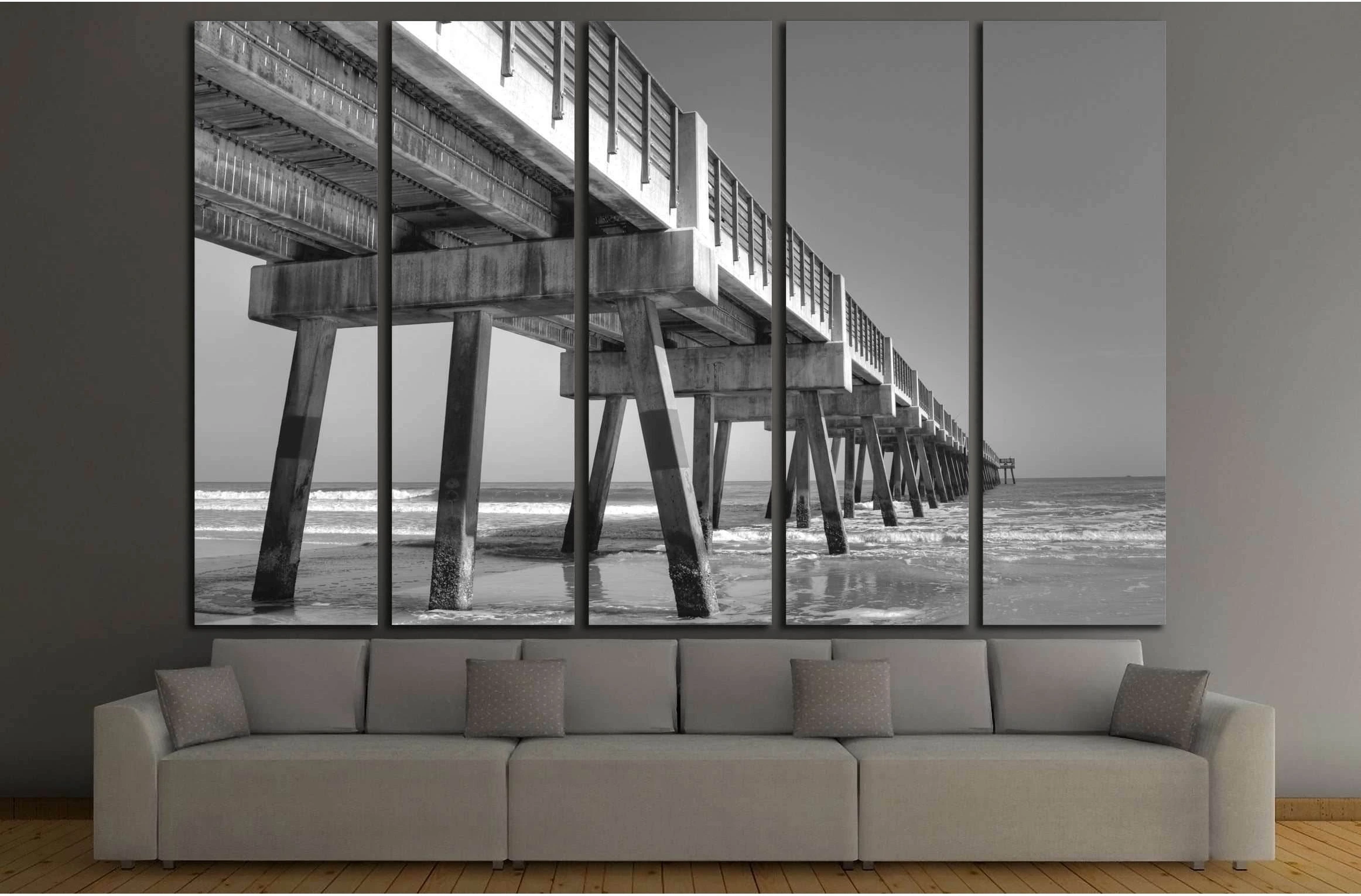 Fishing Pier in Jacksonville Beach, Florida №2498 Ready to Hang Canvas Print - Zellart Canvas Prints ALL_Products, s-2498