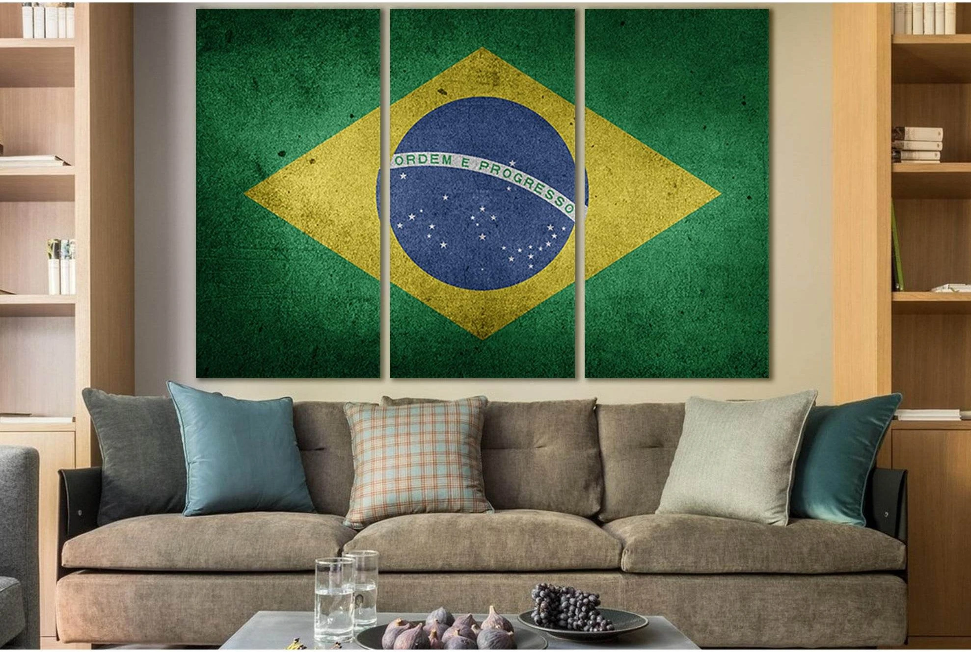 Flag Of Brazil №SL1177 Ready to Hang Canvas Print - Zellart Canvas Prints 0new, ALL_Products, Flags