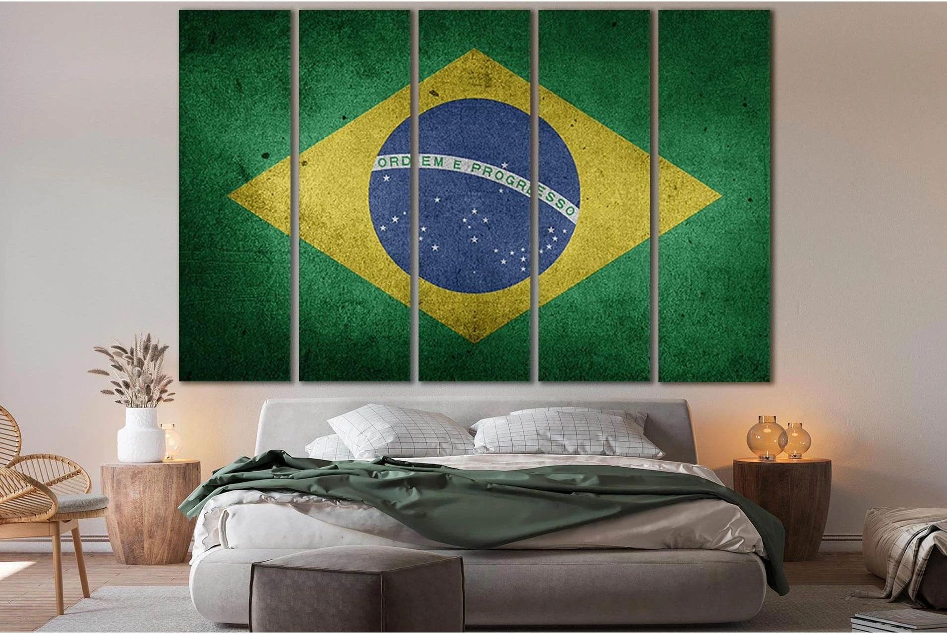 Flag Of Brazil №SL1177 Ready to Hang Canvas Print - Zellart Canvas Prints 0new, ALL_Products, Flags