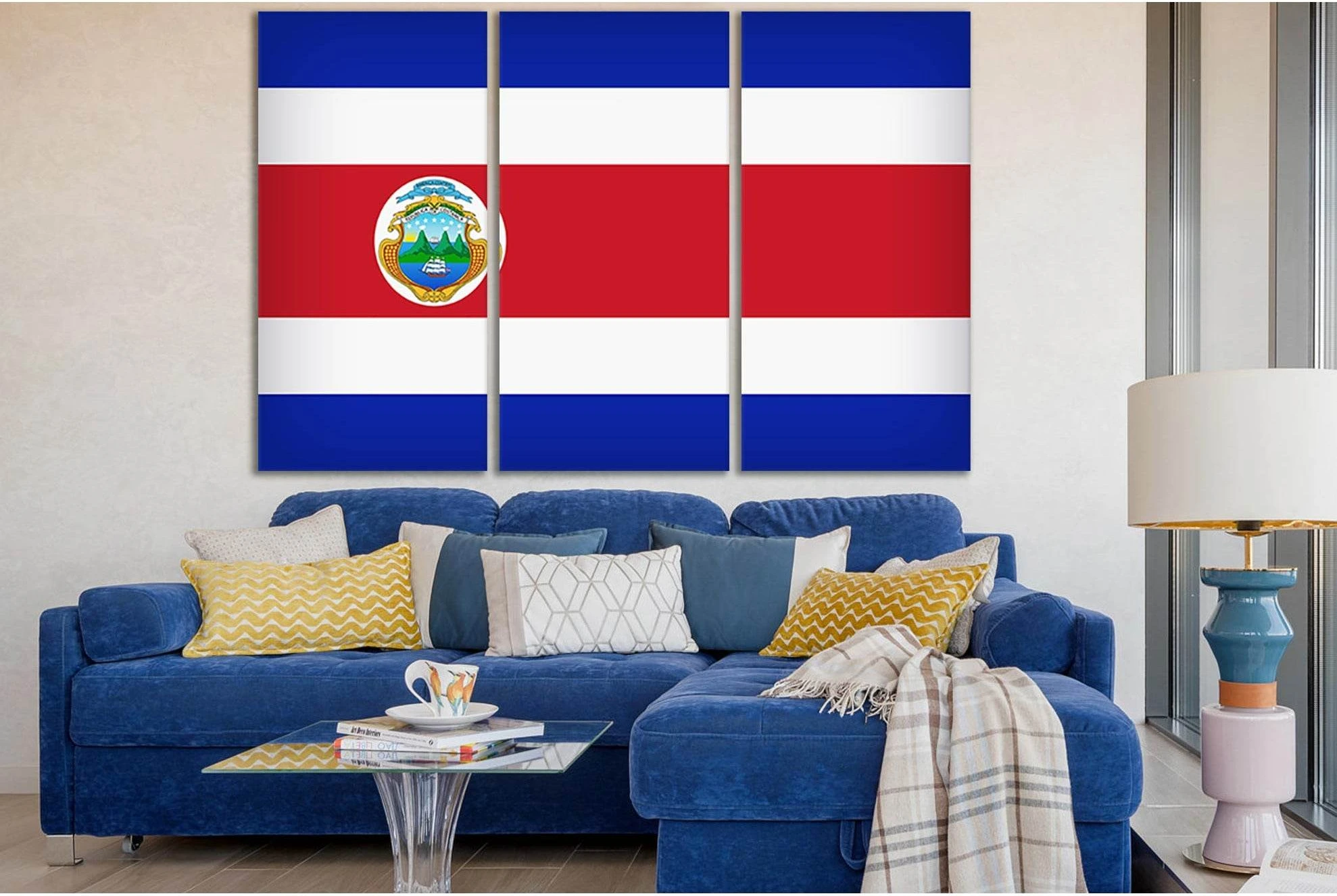 Flag Of Costa Rica №SL1206 Ready to Hang Canvas Print - Zellart Canvas Prints 0new, ALL_Products, Flags
