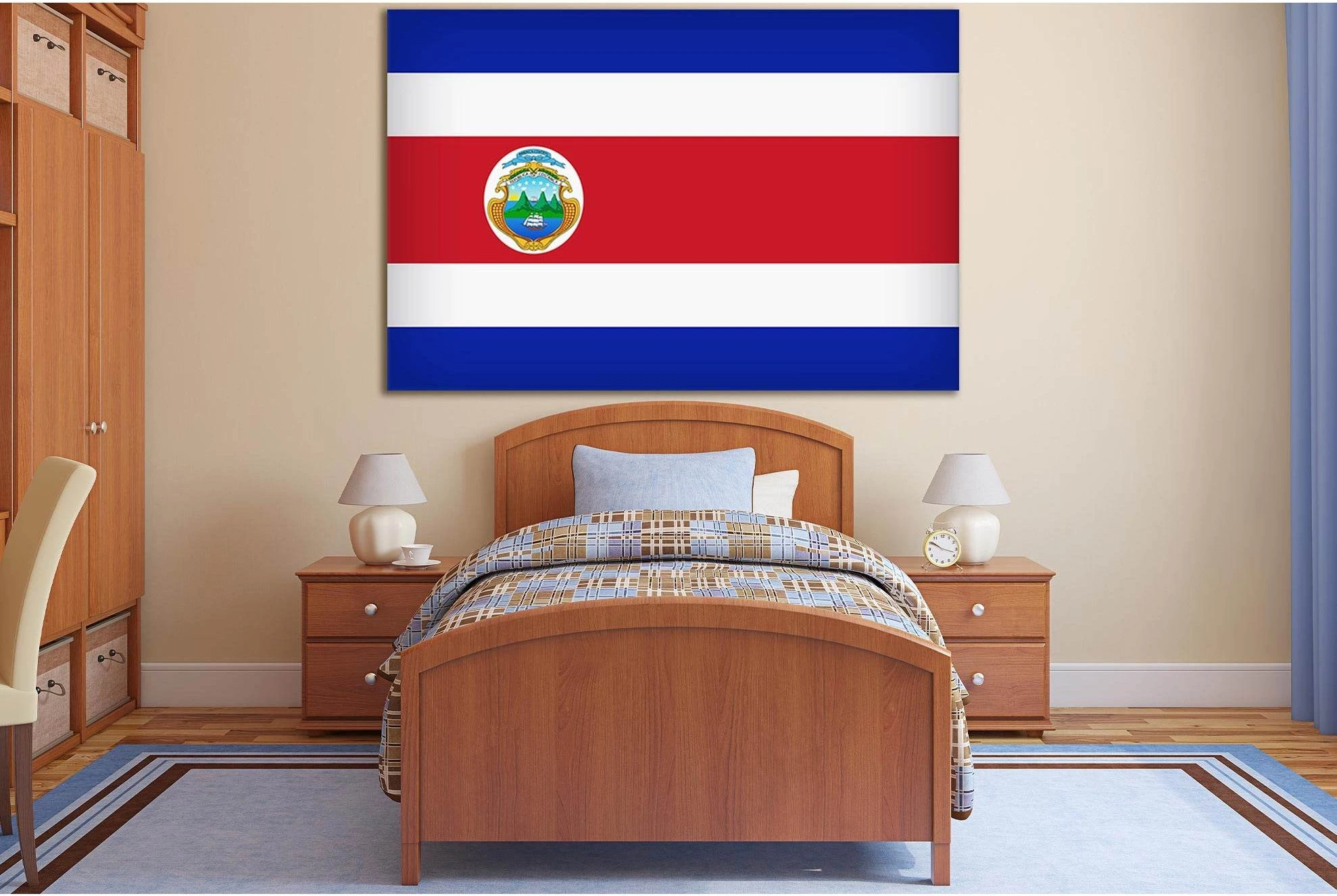 Flag Of Costa Rica №SL1206 Ready to Hang Canvas Print - Zellart Canvas Prints 0new, ALL_Products, Flags