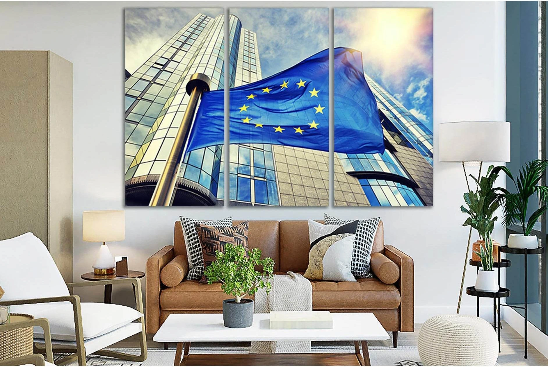 Flag Of European Union №SL1181 Ready to Hang Canvas Print - Zellart Canvas Prints 0new, ALL_Products, Flags
