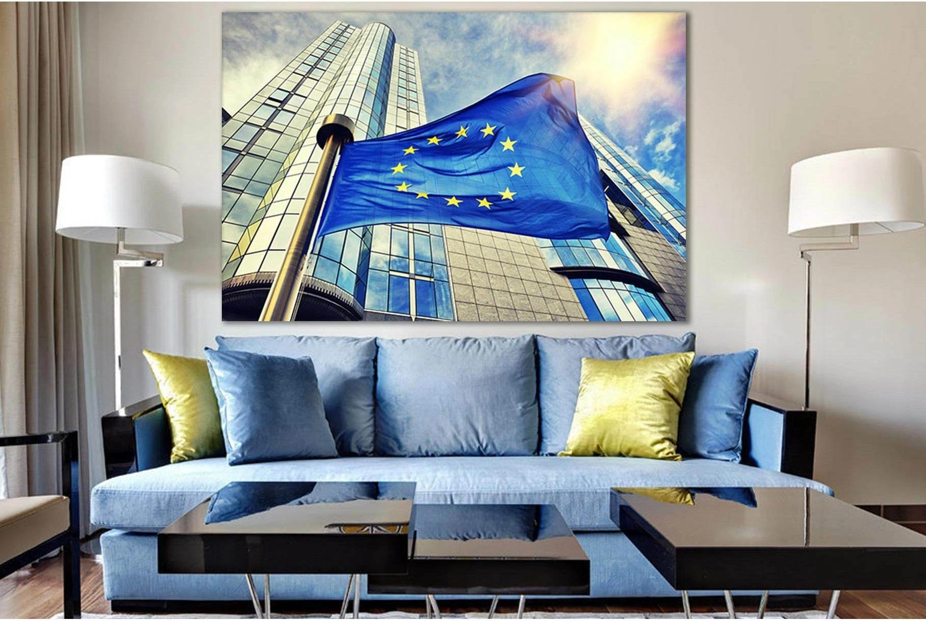 Flag Of European Union №SL1181 Ready to Hang Canvas Print - Zellart Canvas Prints 0new, ALL_Products, Flags