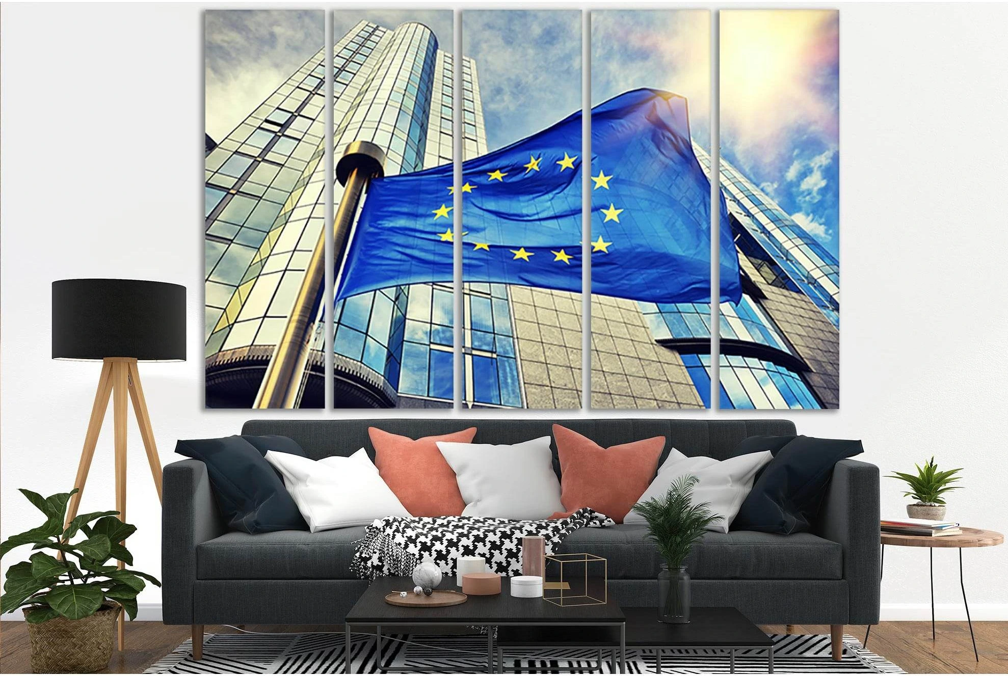 Flag Of European Union №SL1181 Ready to Hang Canvas Print - Zellart Canvas Prints 0new, ALL_Products, Flags