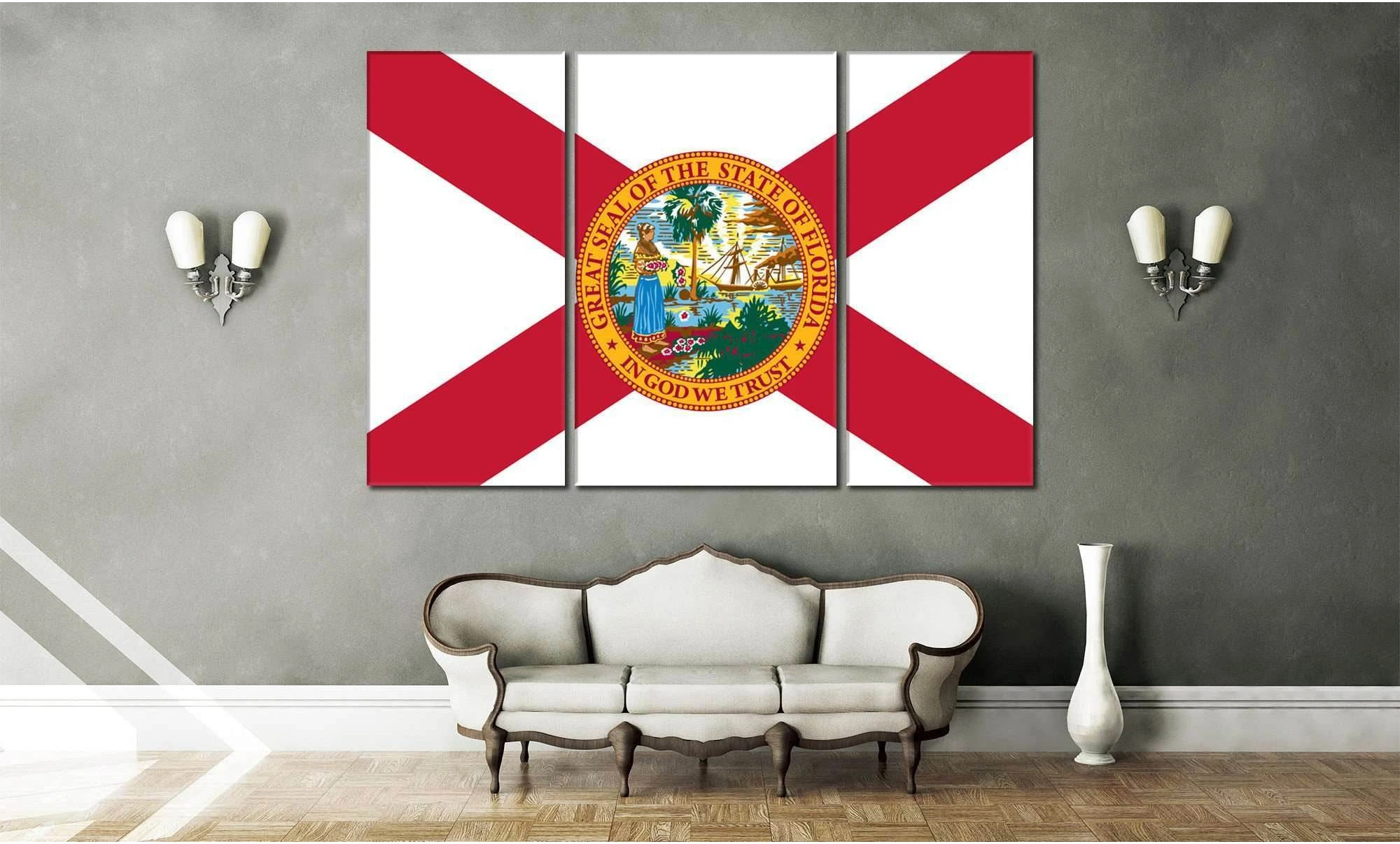 Flag of Florida №835 Ready to Hang Canvas Print - Zellart Canvas Prints ALL_Products
