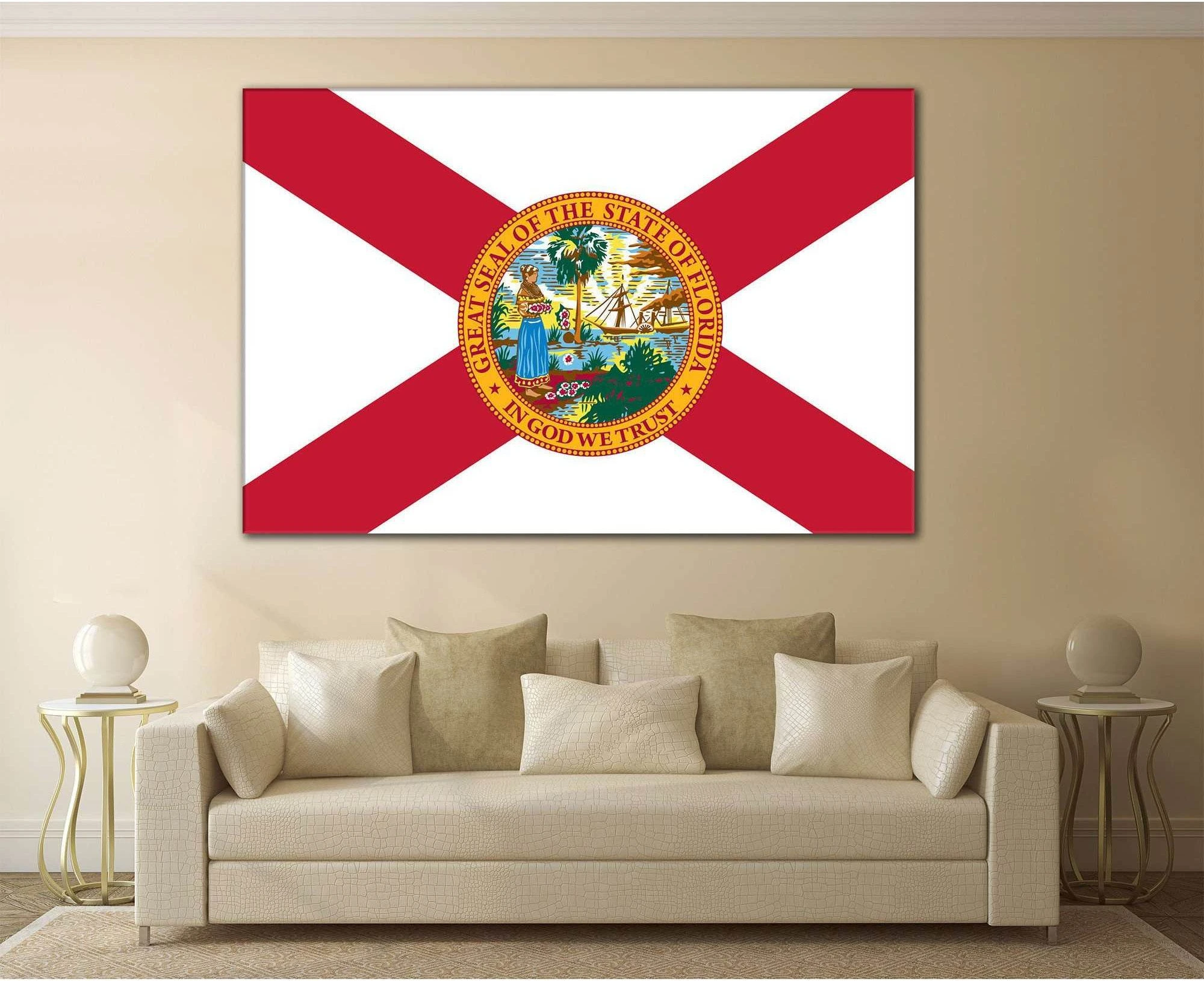 Flag of Florida №835 Ready to Hang Canvas Print - Zellart Canvas Prints ALL_Products