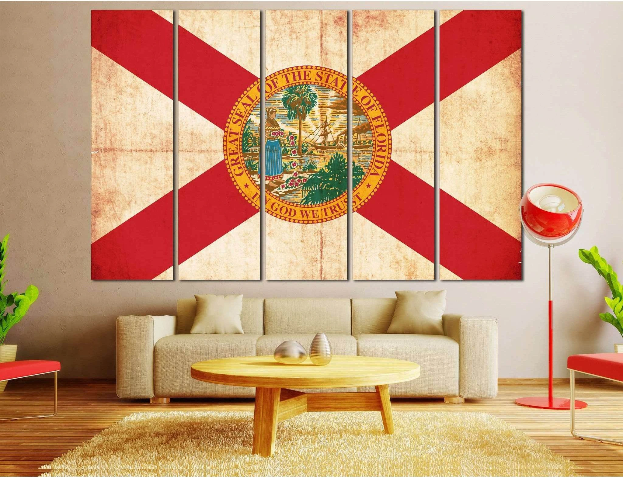 Flag of Florida №836 Ready to Hang Canvas Print - Zellart Canvas Prints ALL_Products, z-836