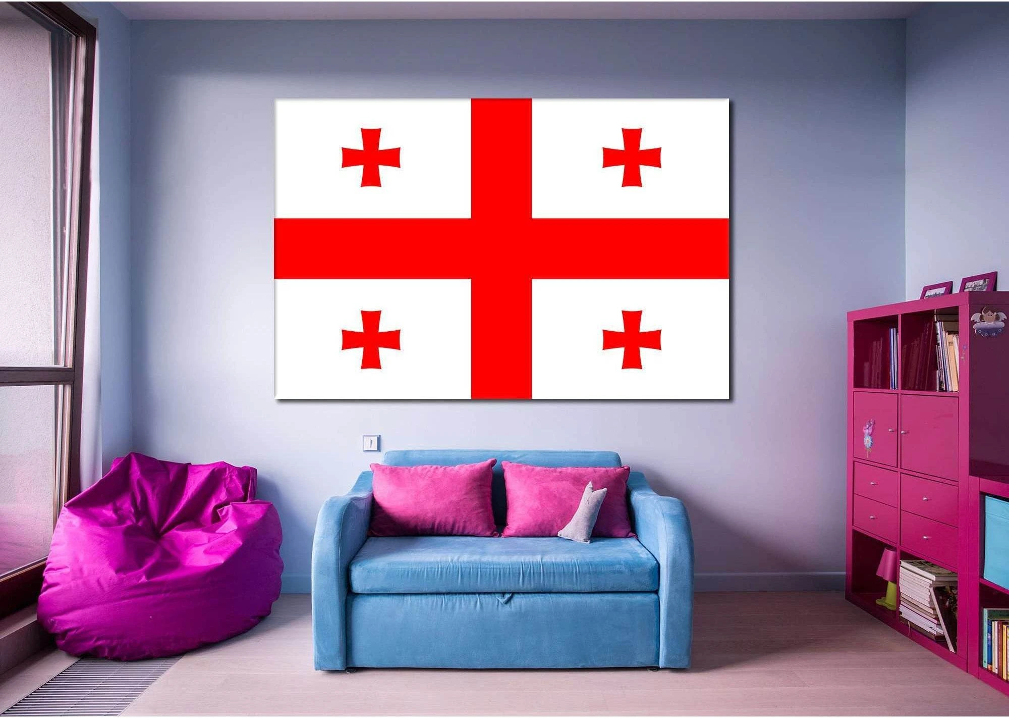 Flag of Georgia №822 Ready to Hang Canvas Print - Zellart Canvas Prints ALL_Products, z-822