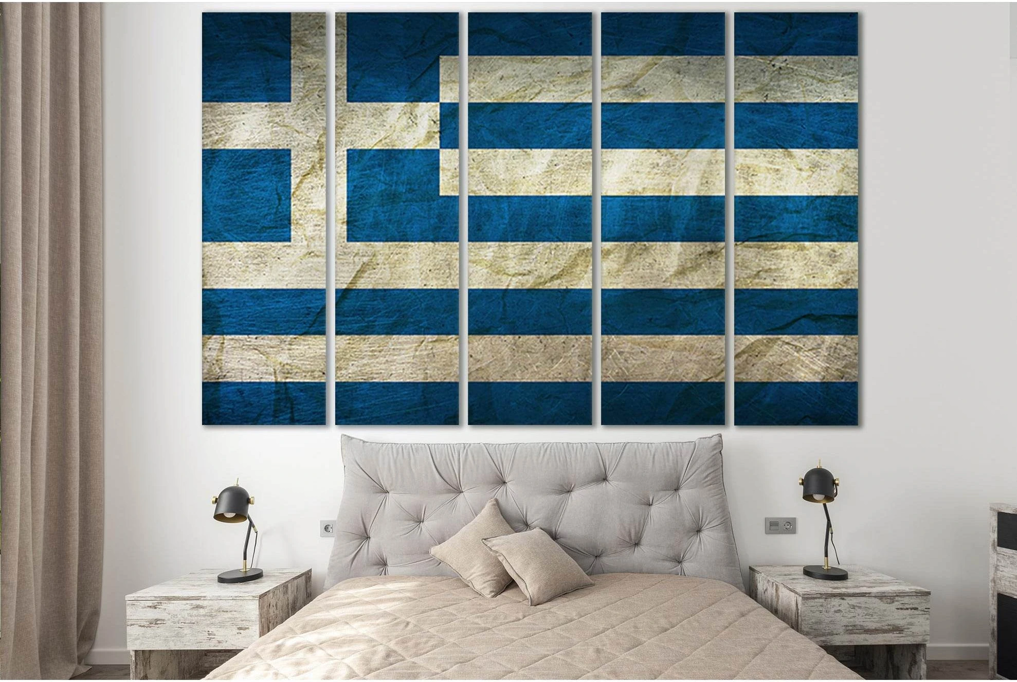 Flag Of Greece №SL1158 Ready to Hang Canvas Print - Zellart Canvas Prints 0new, ALL_Products, Flags