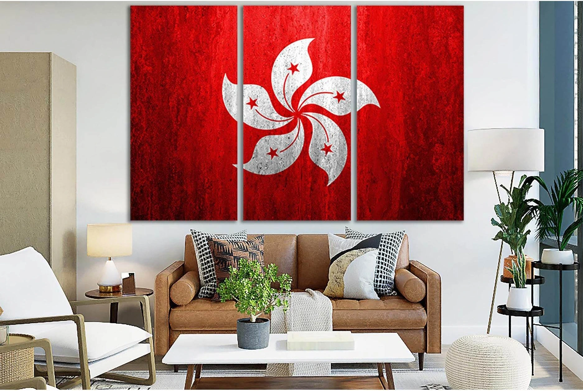 Flag Of Hong Kong №SL1156 Ready to Hang Canvas Print - Zellart Canvas Prints 0new, ALL_Products, Flags