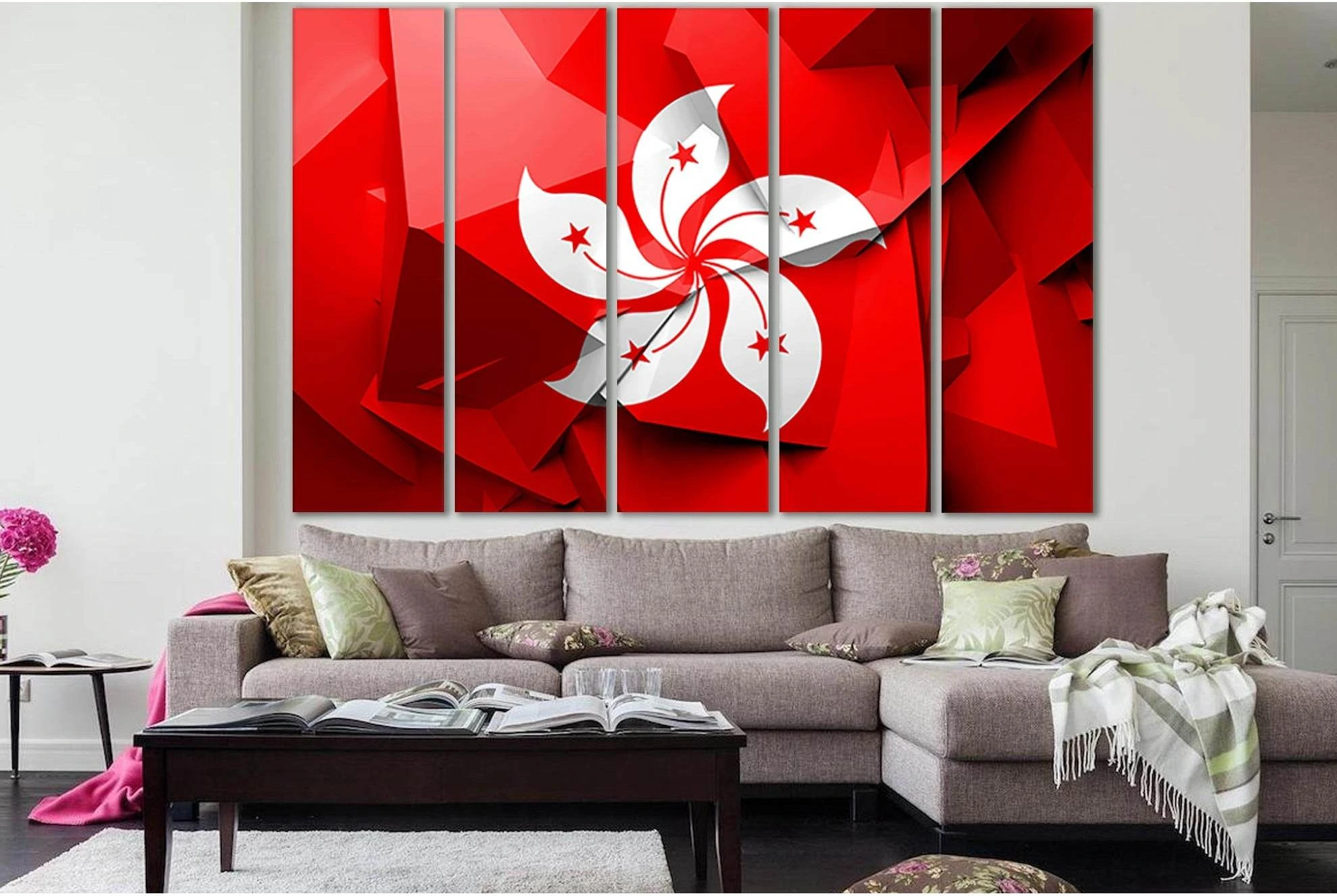 Flag Of Hong Kong №SL1160 Ready to Hang Canvas Print - Zellart Canvas Prints 0new, ALL_Products, Flags
