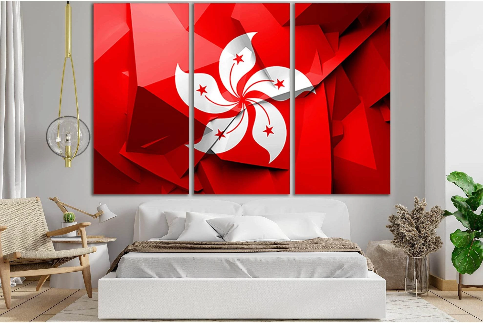 Flag Of Hong Kong №SL1160 Ready to Hang Canvas Print - Zellart Canvas Prints 0new, ALL_Products, Flags