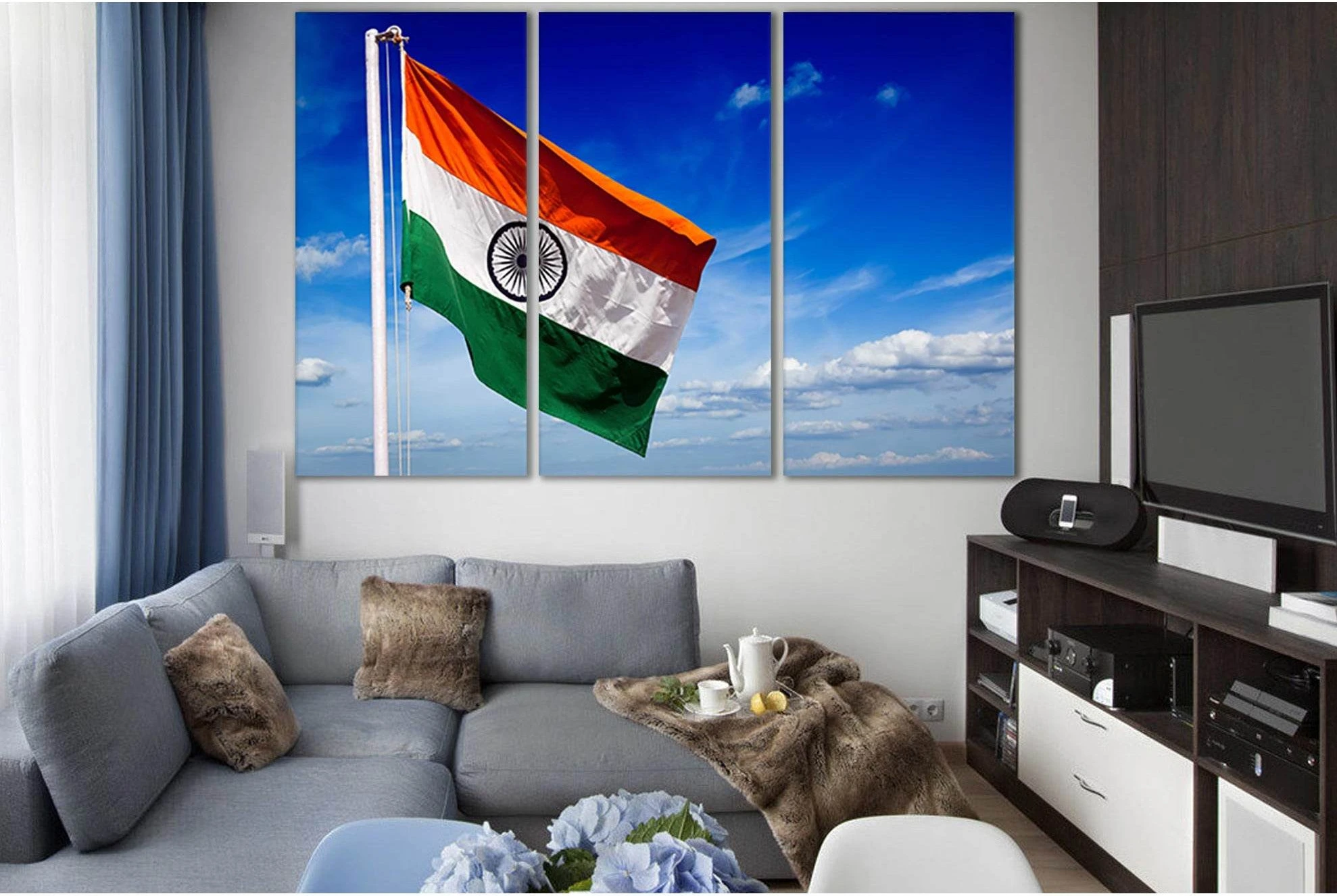 Flag Of India №SL1152 Ready to Hang Canvas Print - Zellart Canvas Prints 0new, ALL_Products, Flags