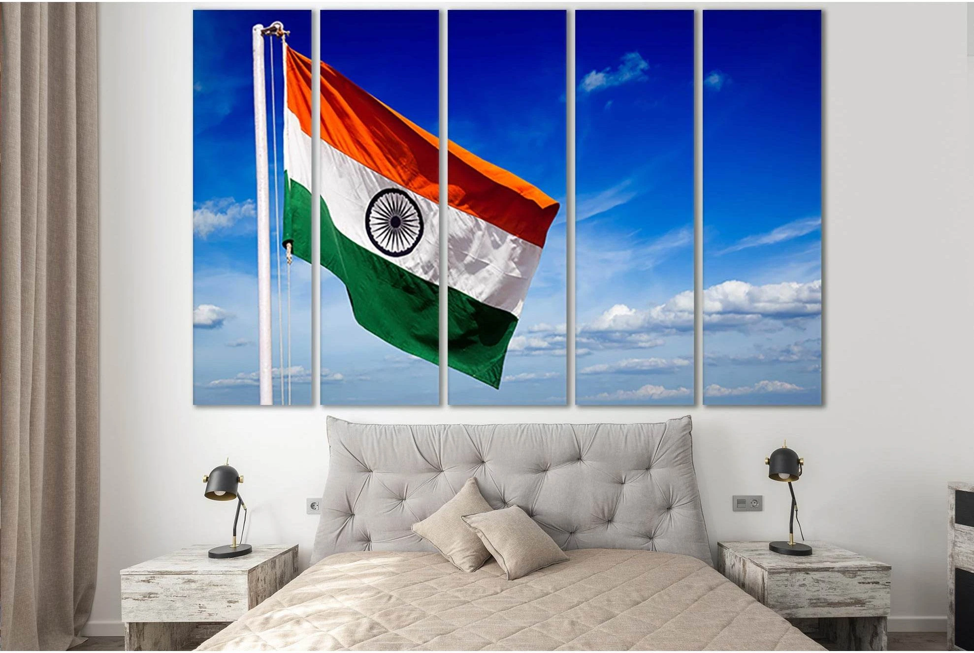 Flag Of India №SL1152 Ready to Hang Canvas Print - Zellart Canvas Prints 0new, ALL_Products, Flags