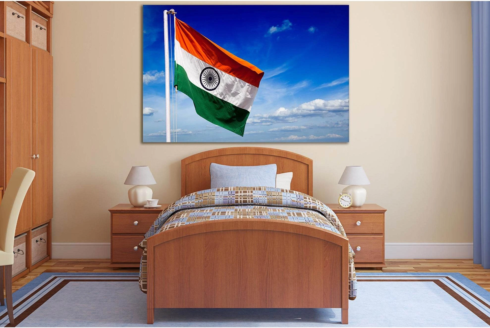 Flag Of India №SL1152 Ready to Hang Canvas Print - Zellart Canvas Prints 0new, ALL_Products, Flags