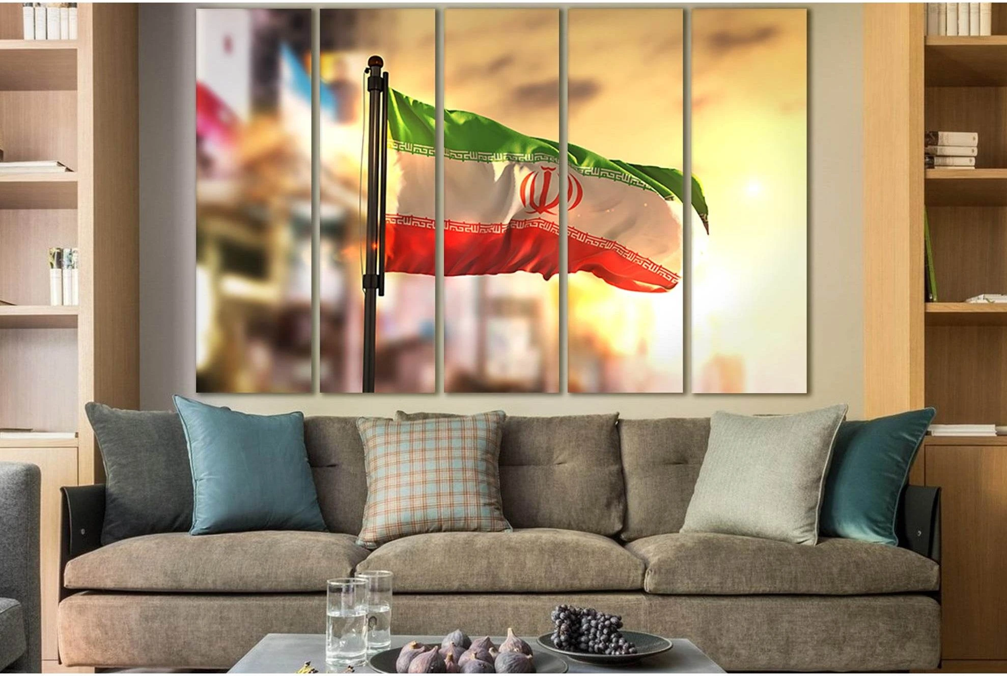 Flag Of Iran №SL1154 Ready to Hang Canvas Print - Zellart Canvas Prints 0new, ALL_Products, Flags