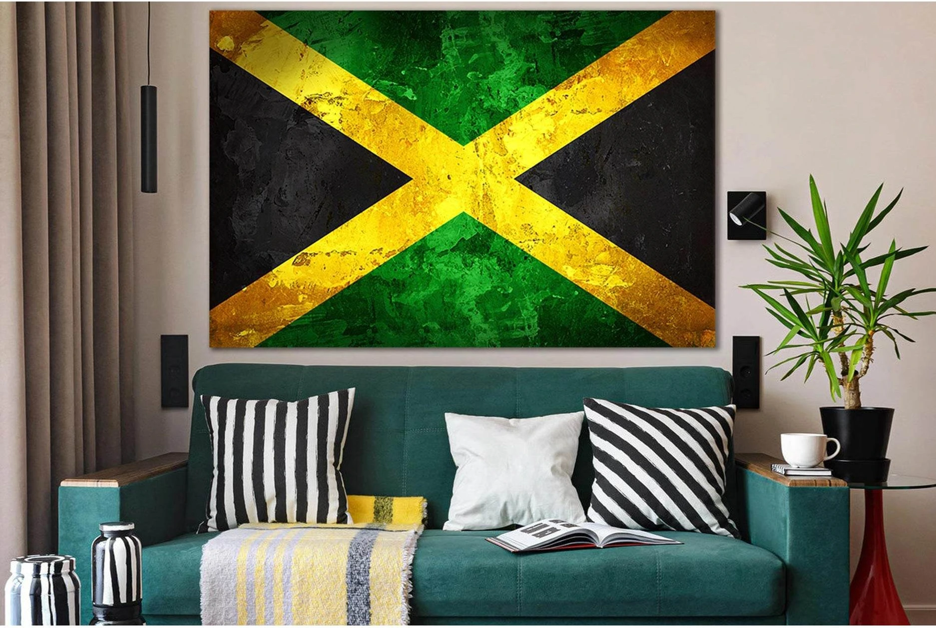 Flag Of Jamaica №SL1163 Ready to Hang Canvas Print - Zellart Canvas Prints 0new, ALL_Products, Flags