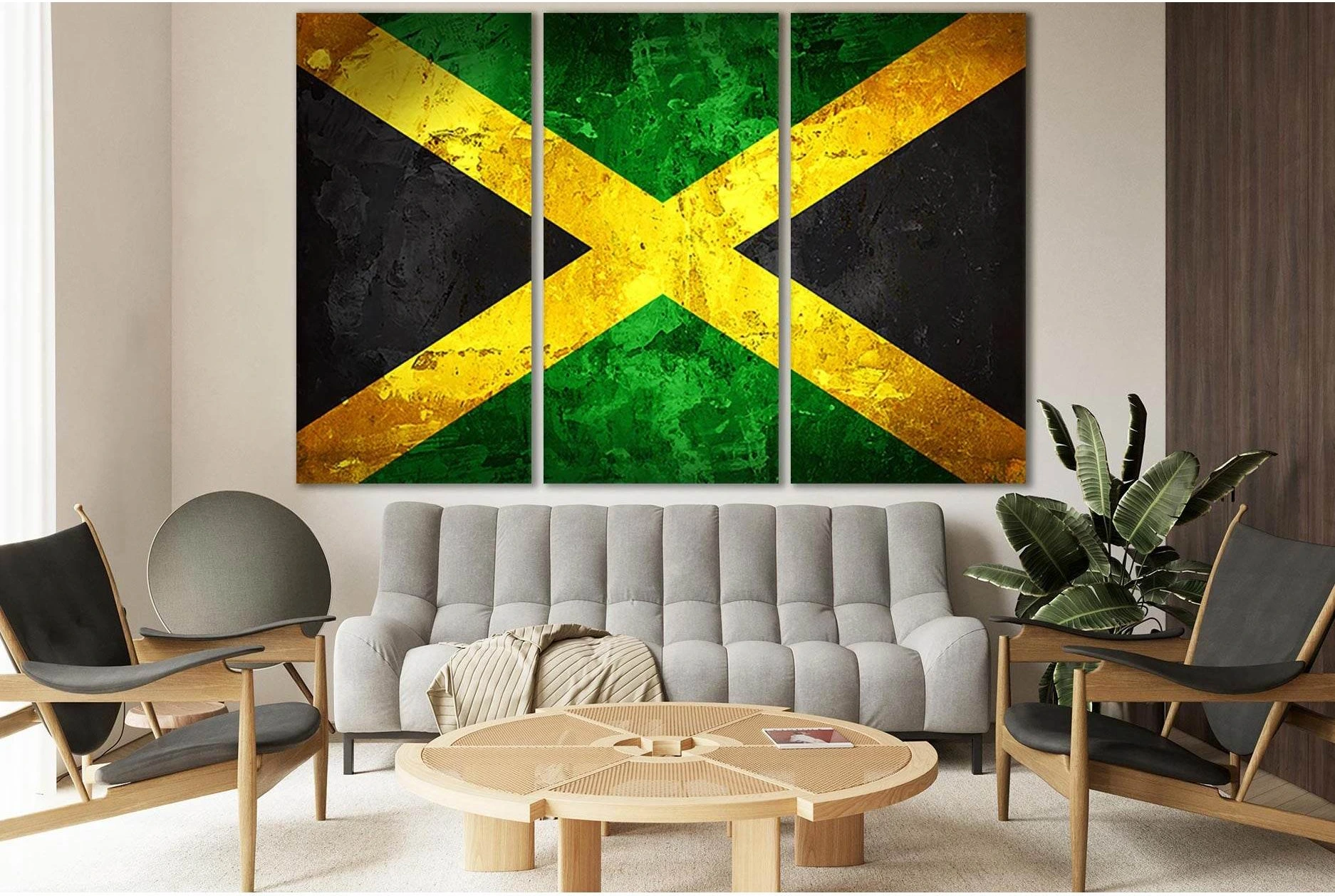 Flag Of Jamaica №SL1163 Ready to Hang Canvas Print - Zellart Canvas Prints 0new, ALL_Products, Flags