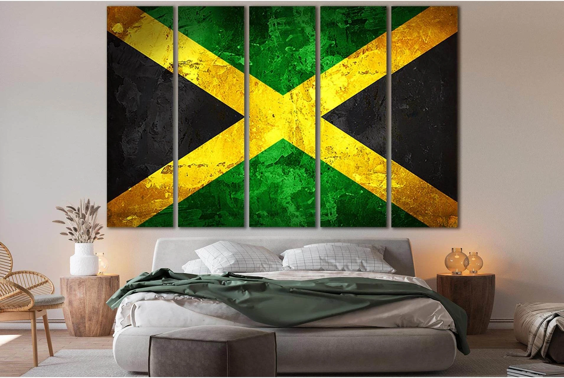 Flag Of Jamaica №SL1163 Ready to Hang Canvas Print - Zellart Canvas Prints 0new, ALL_Products, Flags