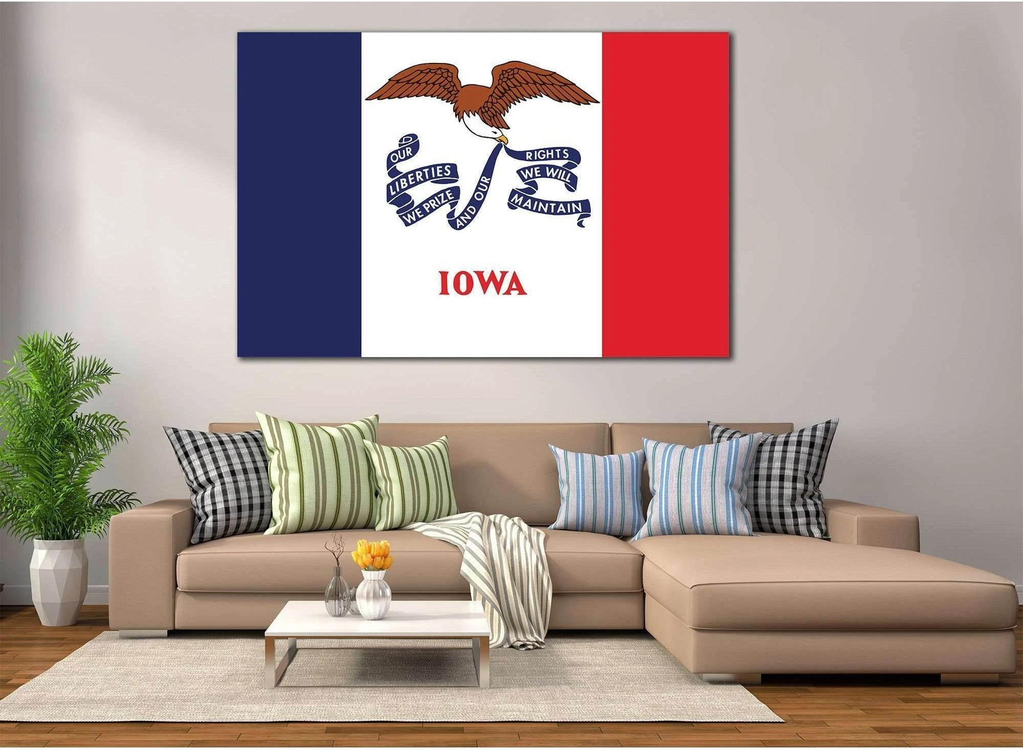 Flag of Lowa State №831 Ready to Hang Canvas Print - Zellart Canvas Prints ALL_Products, z-831