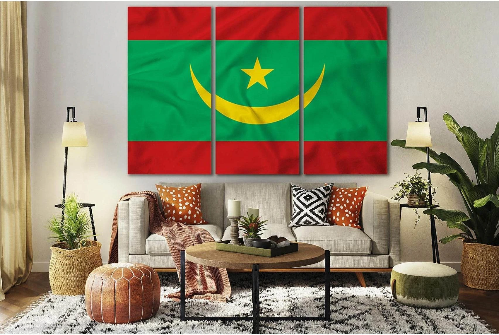 Flag Of Mauritania №SL1187 Ready to Hang Canvas Print - Zellart Canvas Prints 0new, ALL_Products, Flags