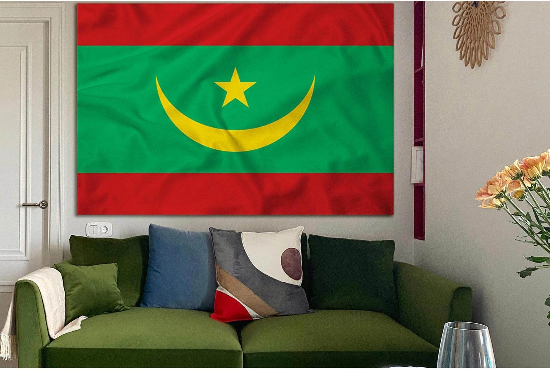 Flag Of Mauritania №SL1187 Ready to Hang Canvas Print - Zellart Canvas Prints 0new, ALL_Products, Flags
