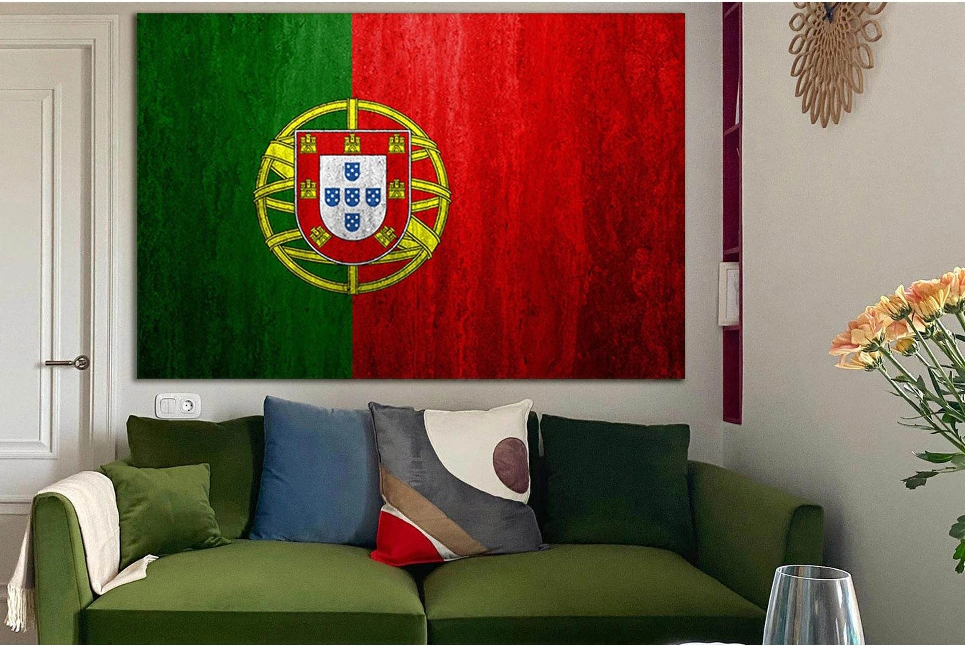 Flag Of Portugal №SL1211 Ready to Hang Canvas Print - Zellart Canvas Prints 0new, ALL_Products, Flags