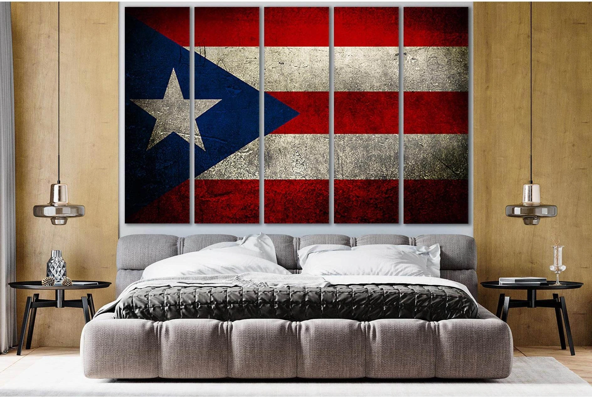 Flag Of Puerto Rico №SL1161 Ready to Hang Canvas Print - Zellart Canvas Prints 0new, ALL_Products, Flags