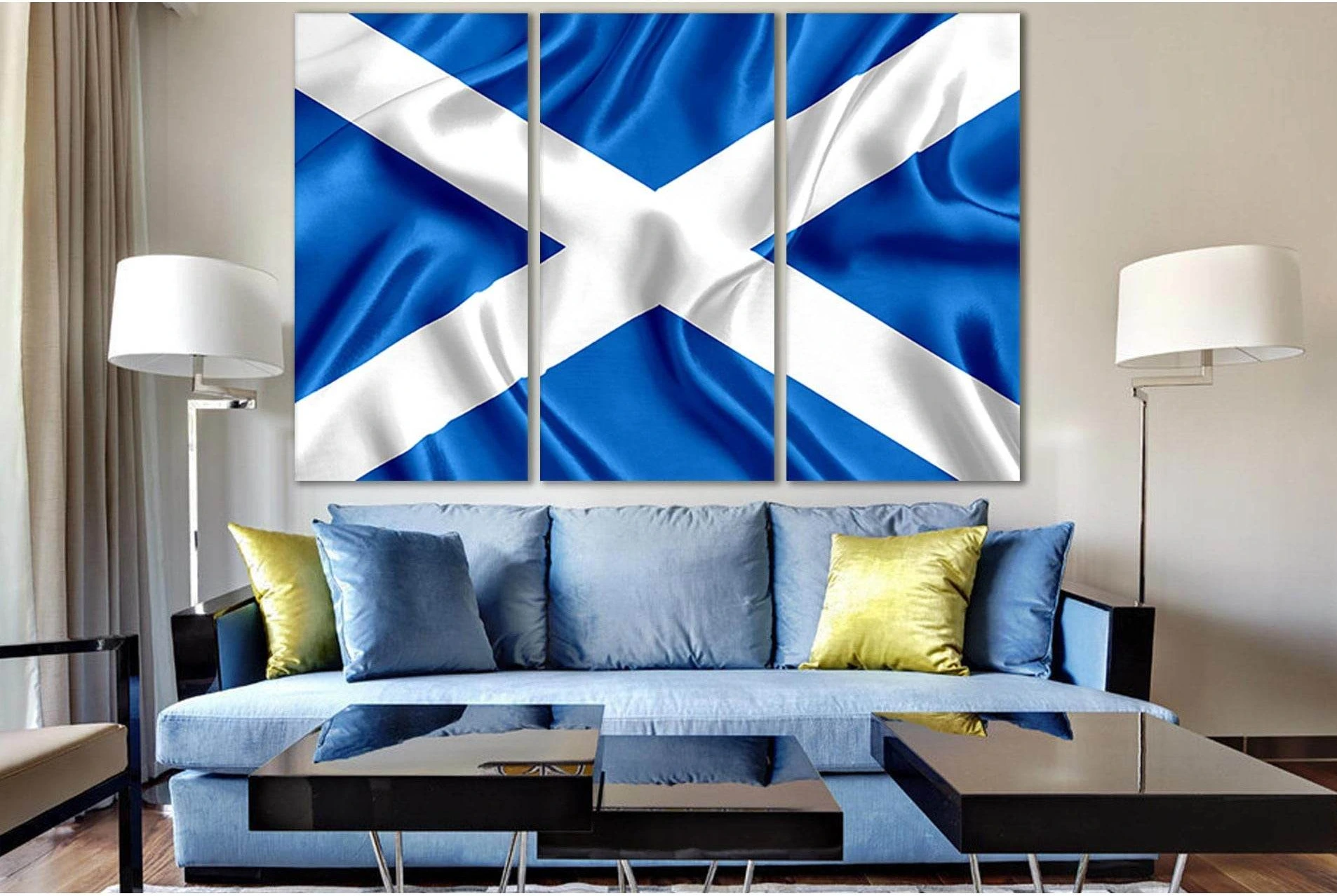 Flag Of Scotland №SL1194 Ready to Hang Canvas Print - Zellart Canvas Prints 0new, ALL_Products, Flags