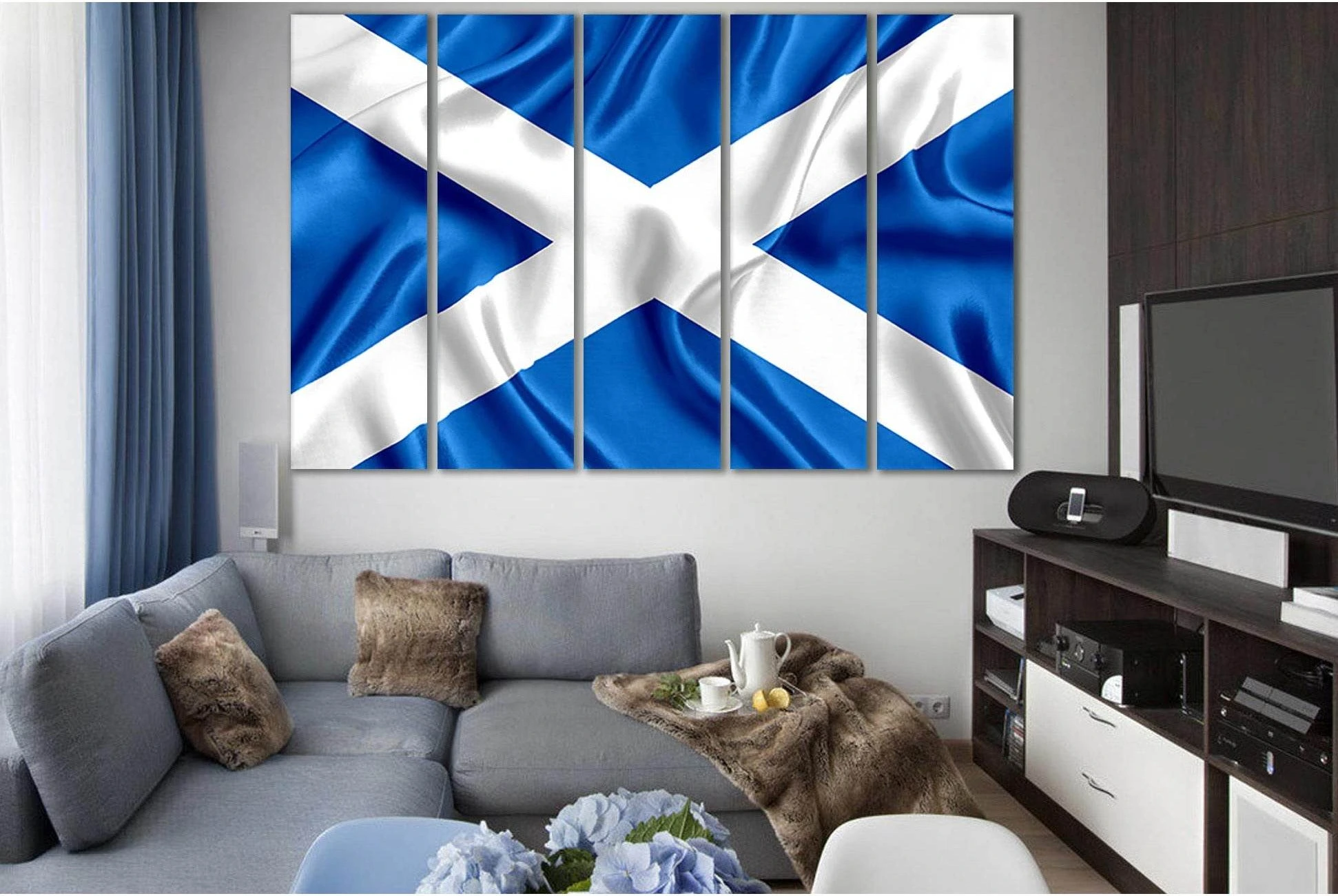 Flag Of Scotland №SL1194 Ready to Hang Canvas Print - Zellart Canvas Prints 0new, ALL_Products, Flags