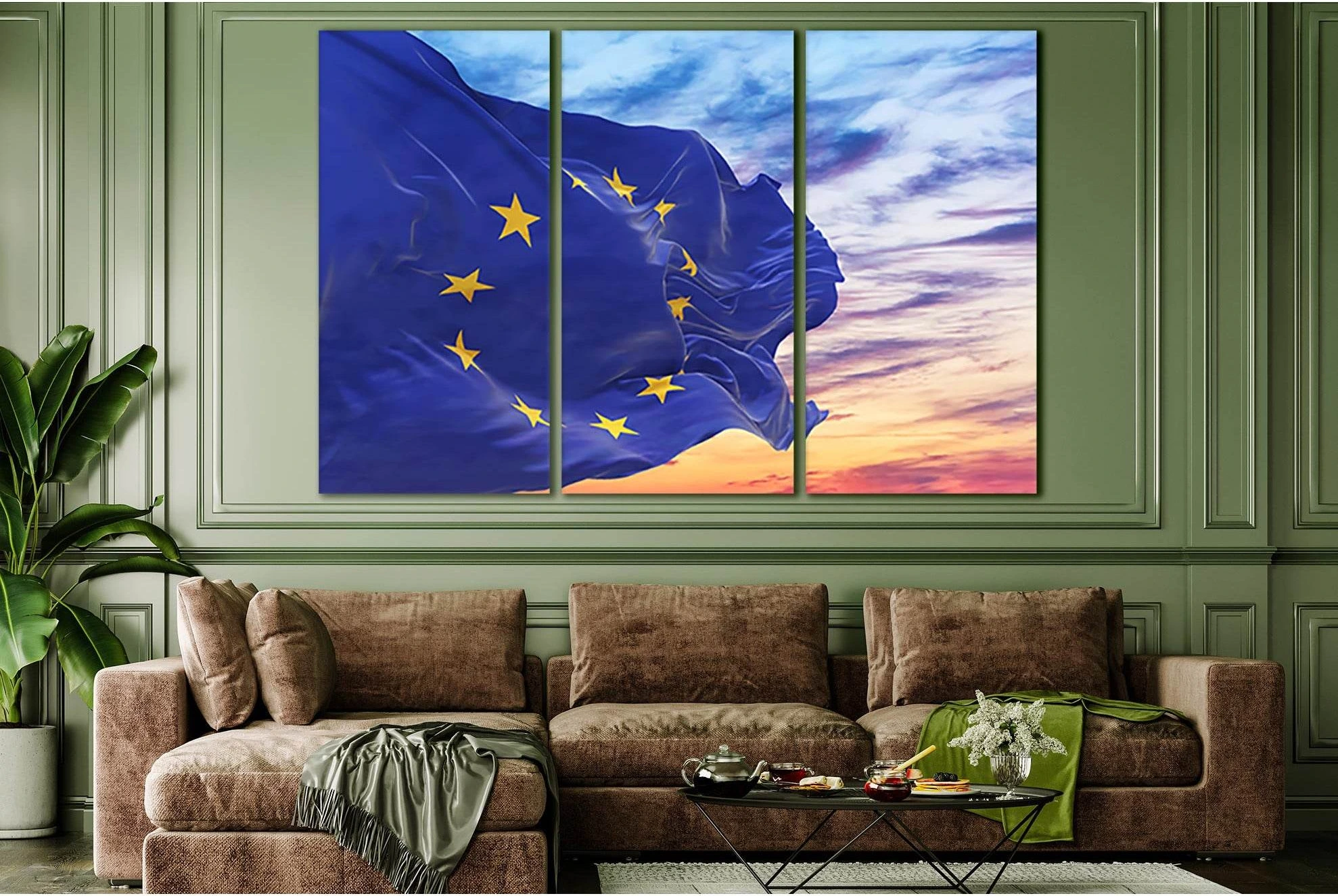 Flag Of The European Union №SL1189 Ready to Hang Canvas Print - Zellart Canvas Prints 0new, ALL_Products, Flags