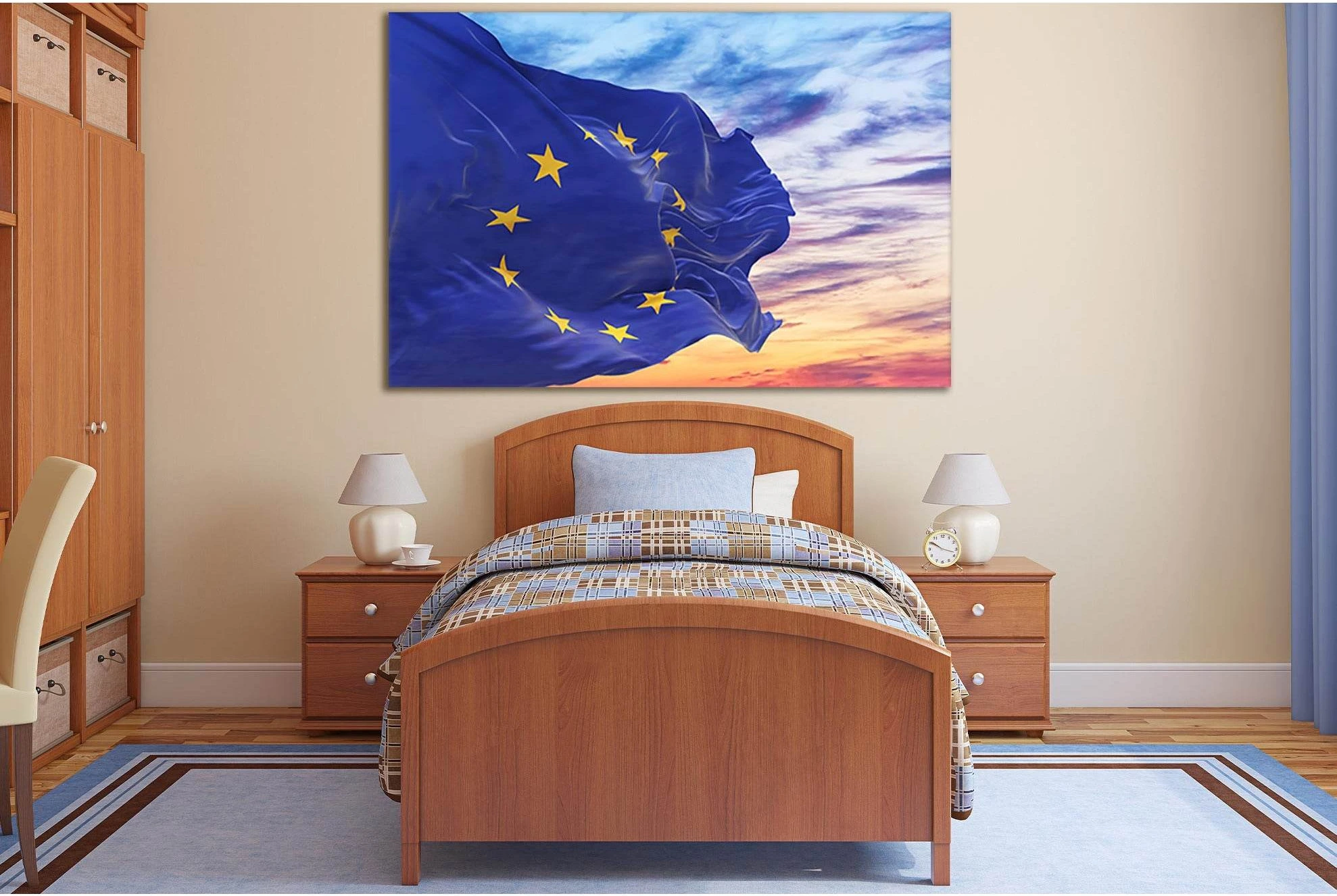 Flag Of The European Union №SL1189 Ready to Hang Canvas Print - Zellart Canvas Prints 0new, ALL_Products, Flags