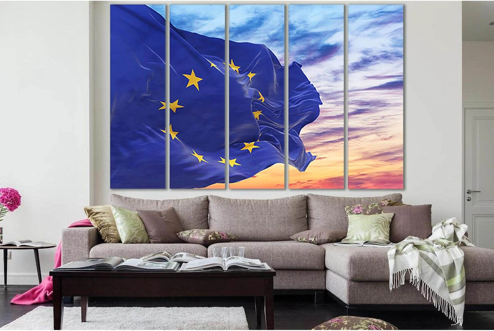 Flag Of The European Union №SL1189 Ready to Hang Canvas Print - Zellart Canvas Prints 0new, ALL_Products, Flags