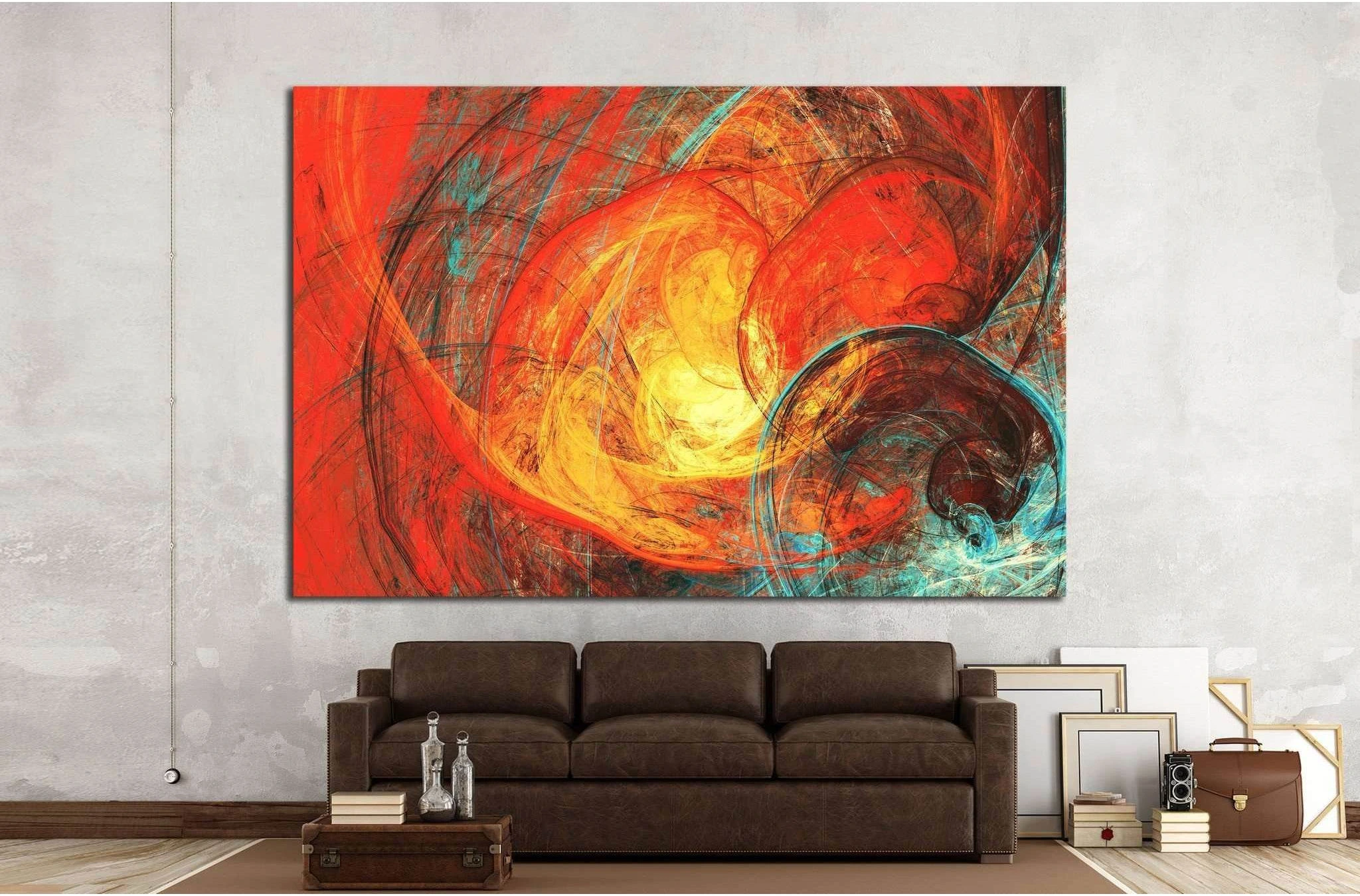 Flaming sun №1054 Ready to Hang Canvas Print - Zellart Canvas Prints ALL_Products, s-1054