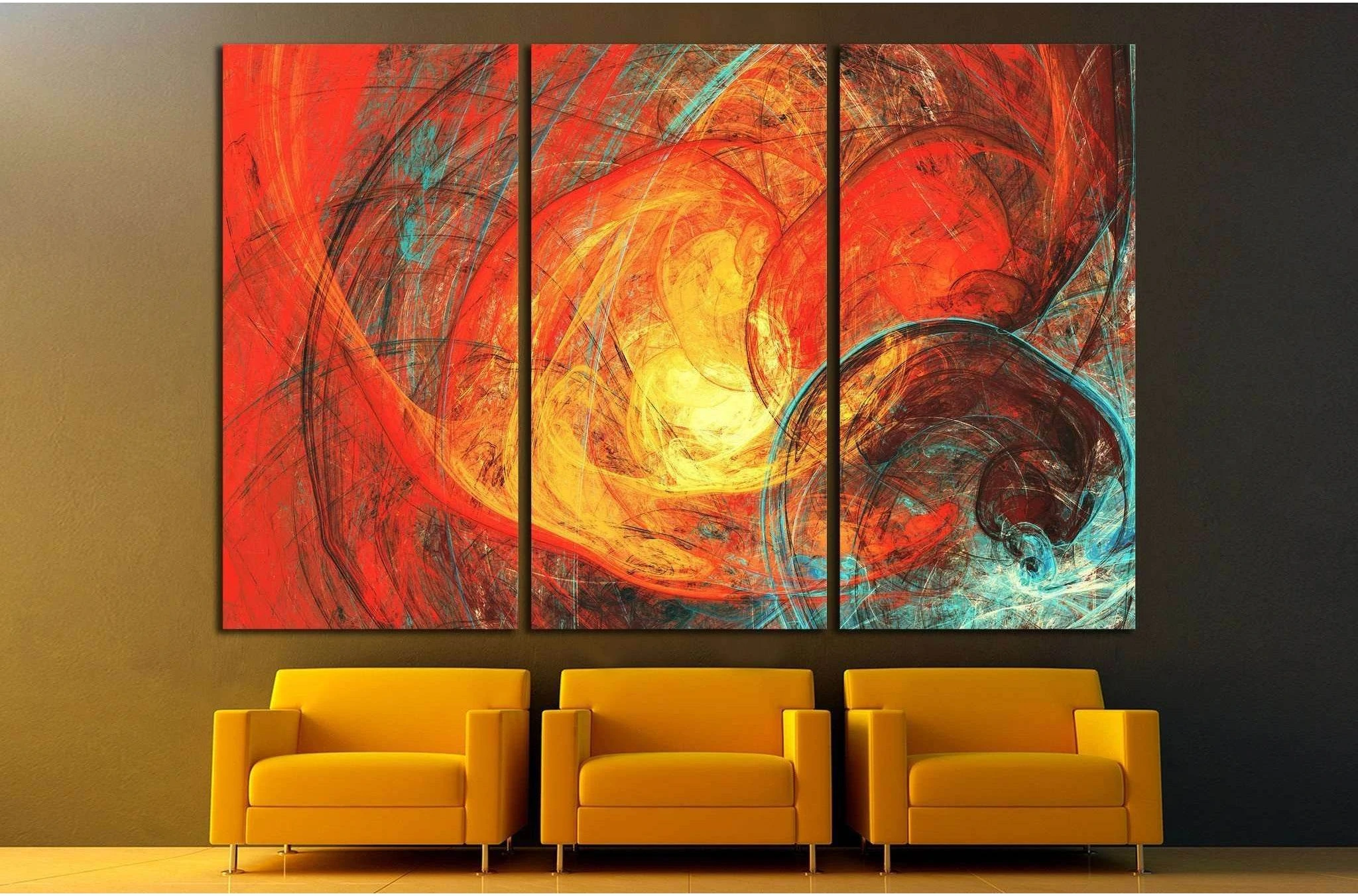 Flaming sun №1054 Ready to Hang Canvas Print - Zellart Canvas Prints ALL_Products, s-1054