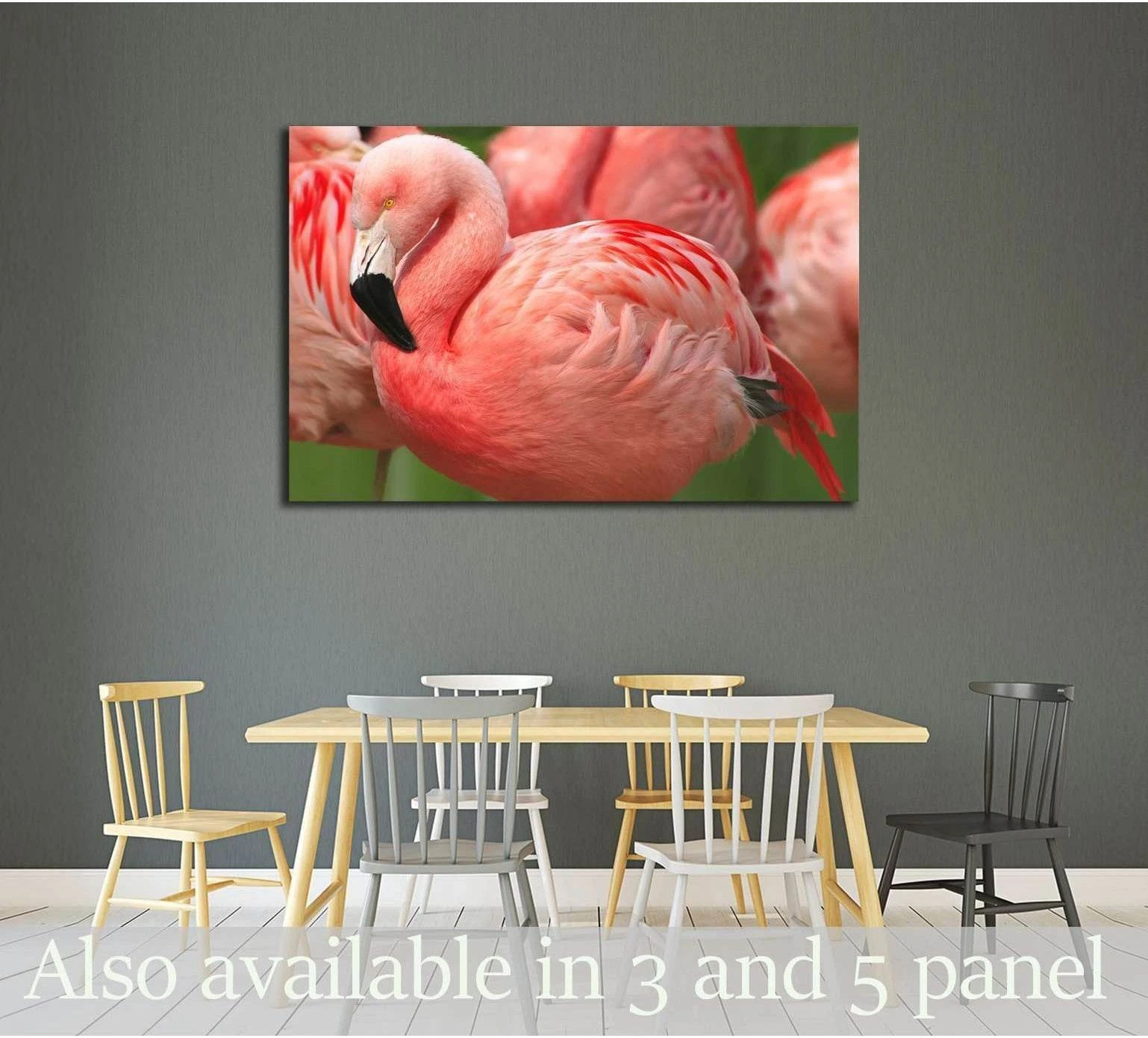 Flamingo Close Up showing blue ocean wall art with water and coastal depth.