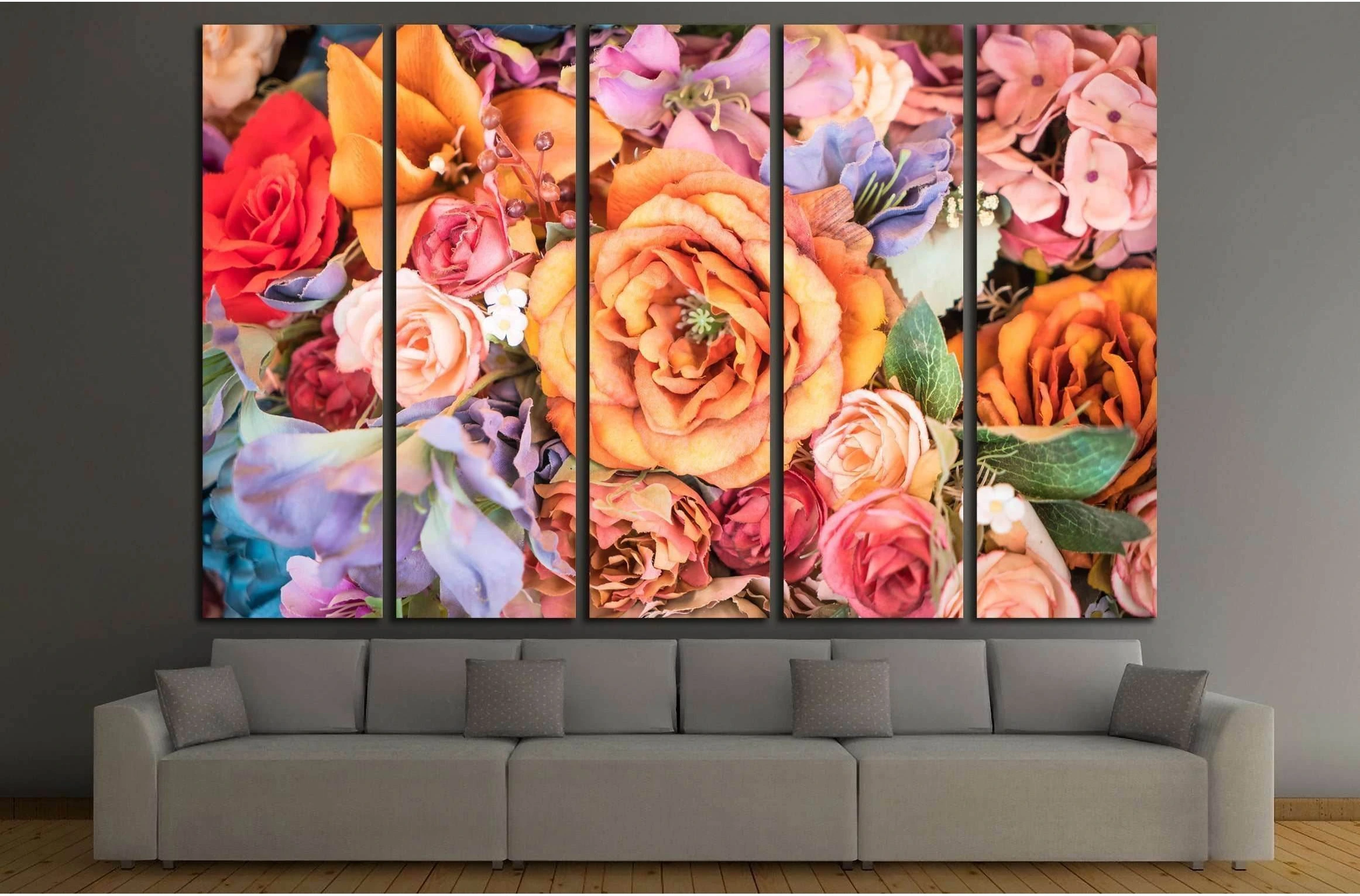 Flower background - vintage effect style pictures №2572 Ready to Hang Canvas Print - Zellart Canvas Prints ALL_Products, s-2572