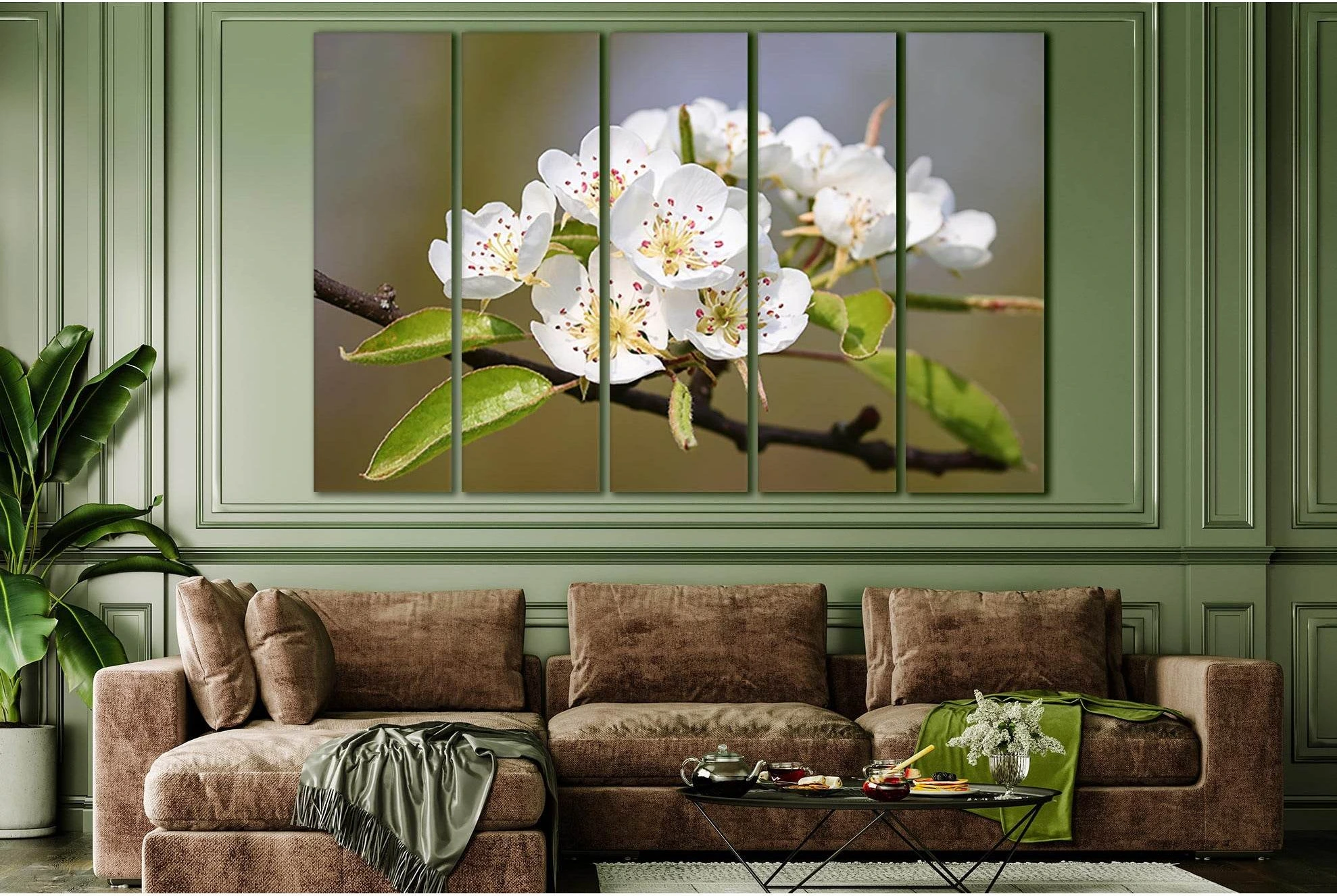Flowering Pear №SL495 Ready to Hang Canvas Print - Zellart Canvas Prints 0new, ALL_Products, Trees Wall Art