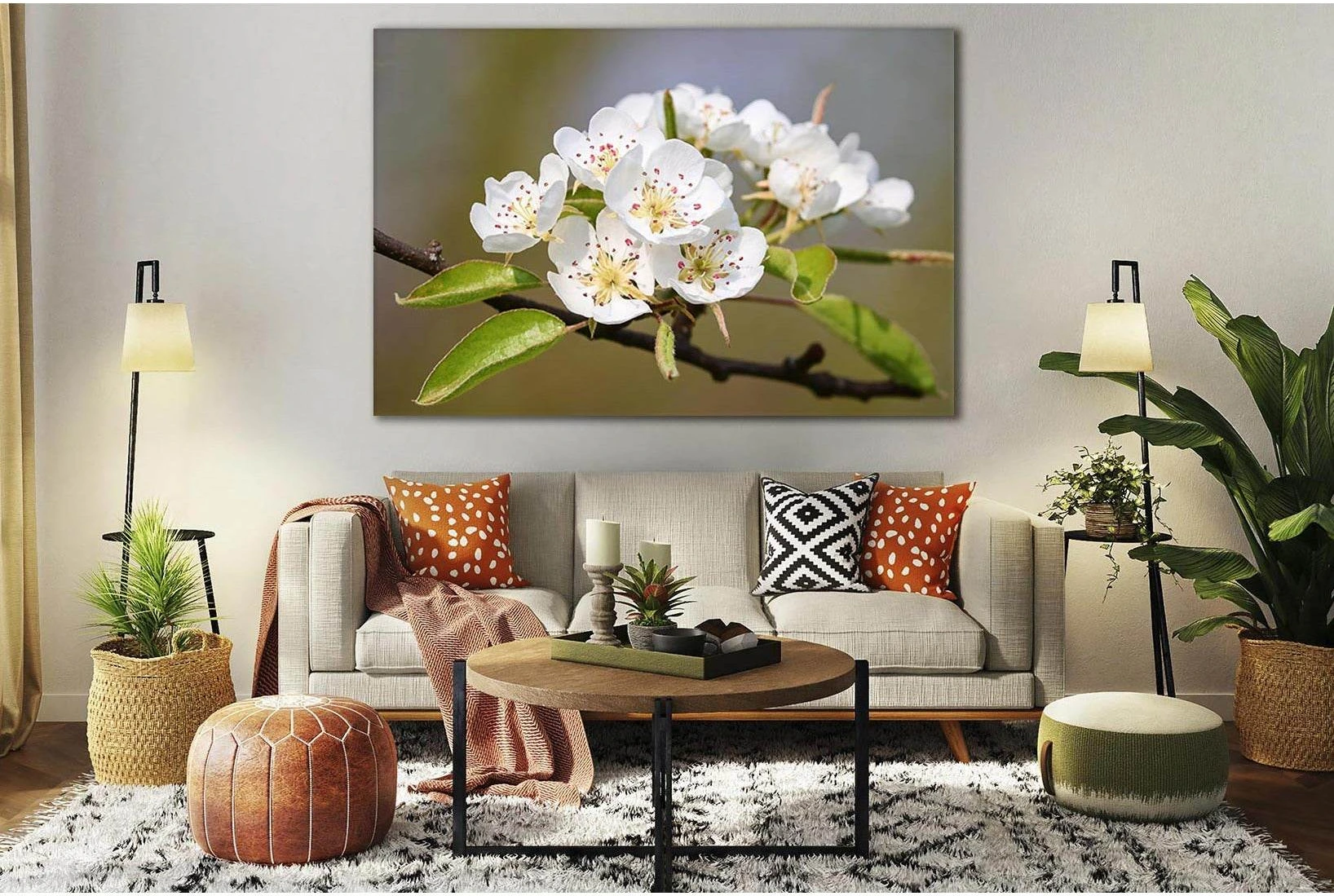 Flowering Pear №SL495 Ready to Hang Canvas Print - Zellart Canvas Prints 0new, ALL_Products, Trees Wall Art
