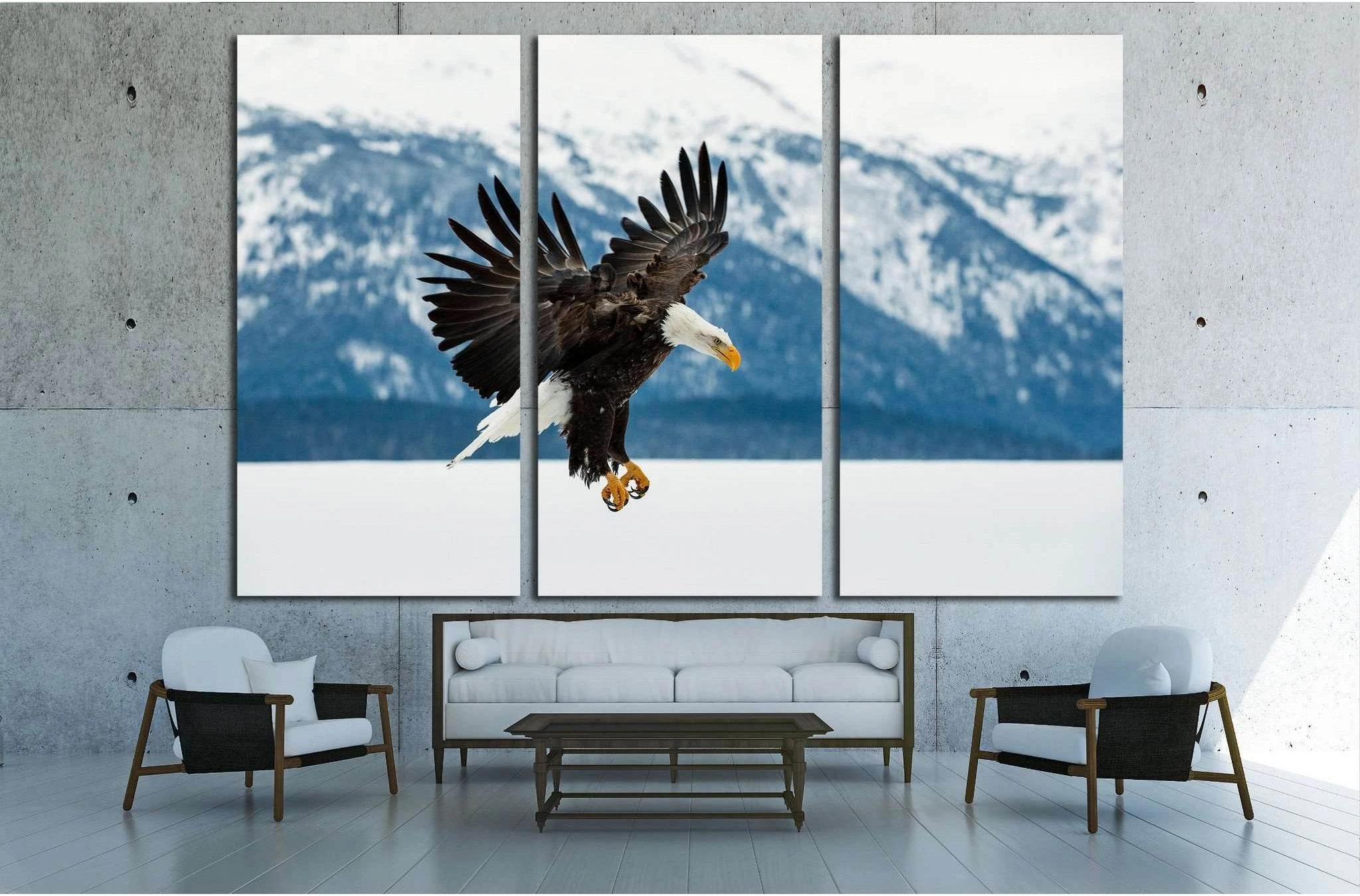 Flying bald eagle, Winter Alaska. USA №1858 Ready to Hang Canvas Print - Zellart Canvas Prints ALL_Products, s-1858