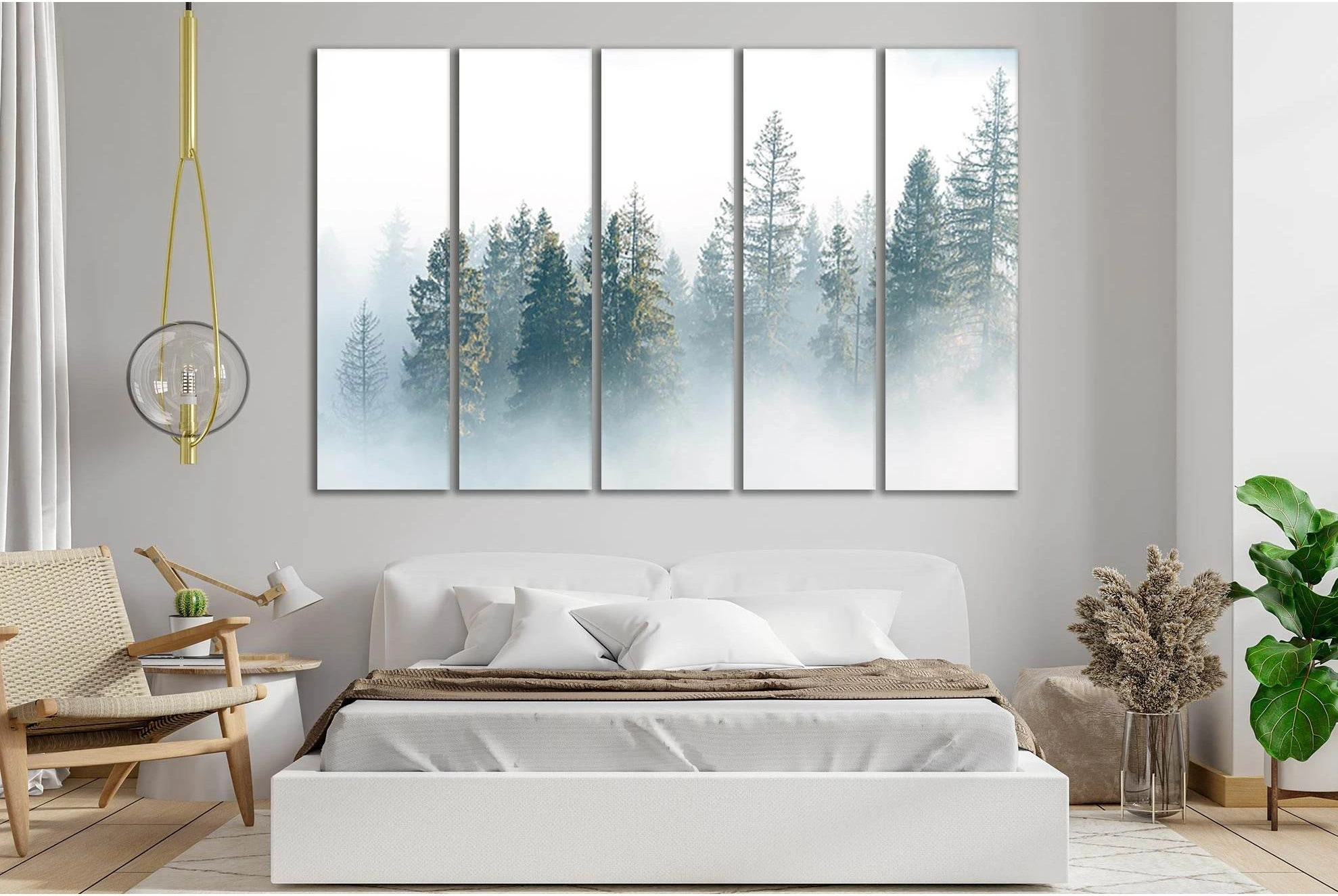 Fog Over Spruce Forest №Sl32 Ready to Hang Canvas Print - Zellart Canvas Prints 0new, ALL_Products, Nature & Landscapes Canvas Print
