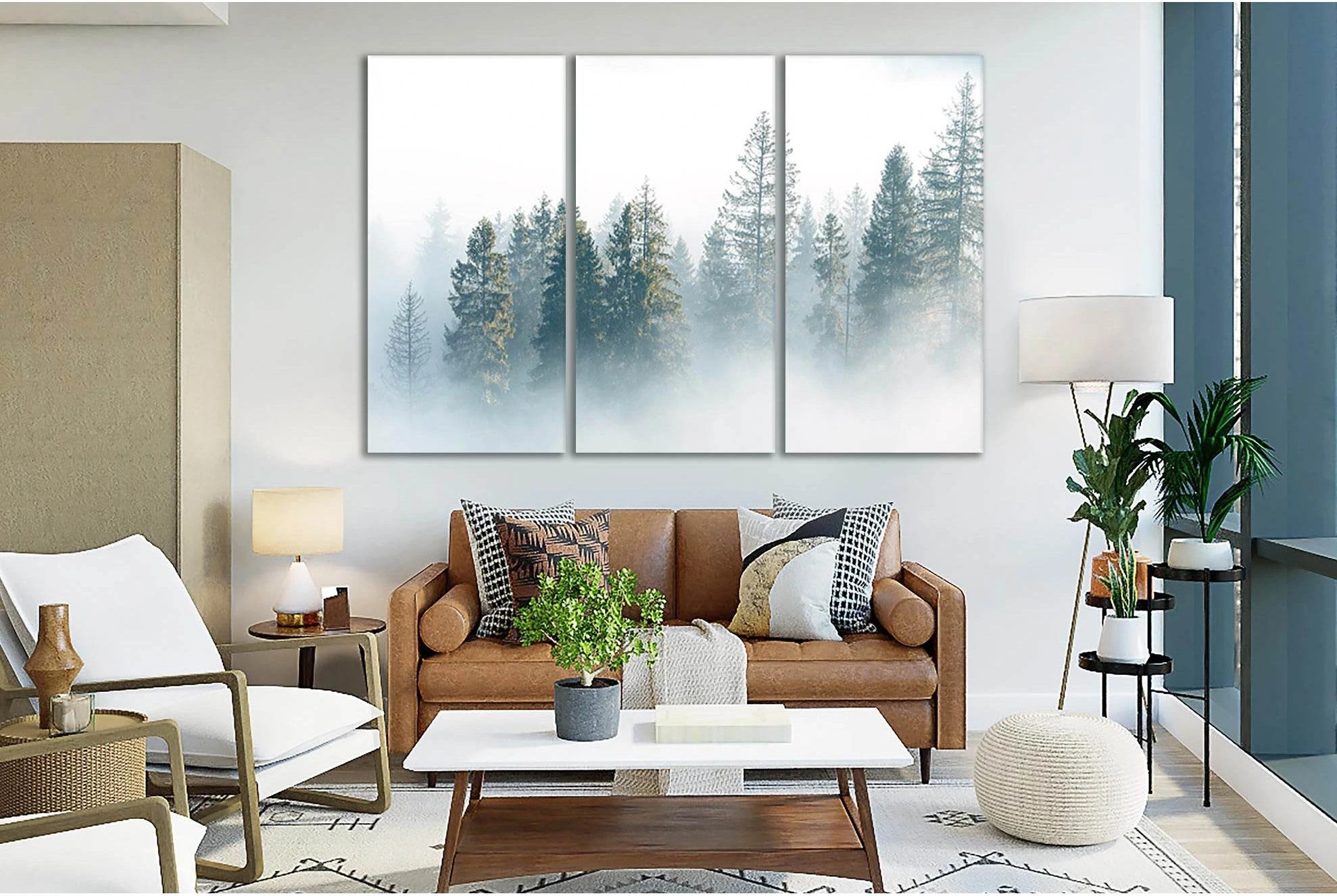 Fog Over Spruce Forest №Sl32 Ready to Hang Canvas Print - Zellart Canvas Prints 0new, ALL_Products, Nature & Landscapes Canvas Print