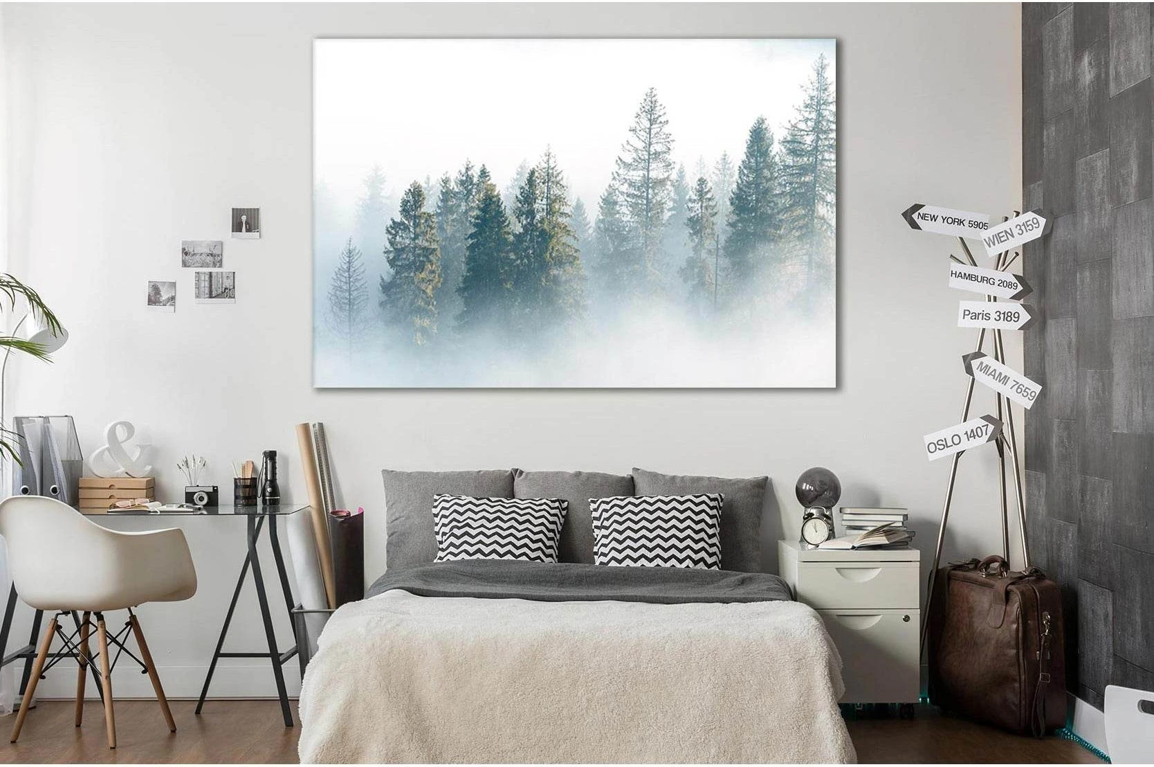 Fog Over Spruce Forest №Sl32 Ready to Hang Canvas Print - Zellart Canvas Prints 0new, ALL_Products, Nature & Landscapes Canvas Print