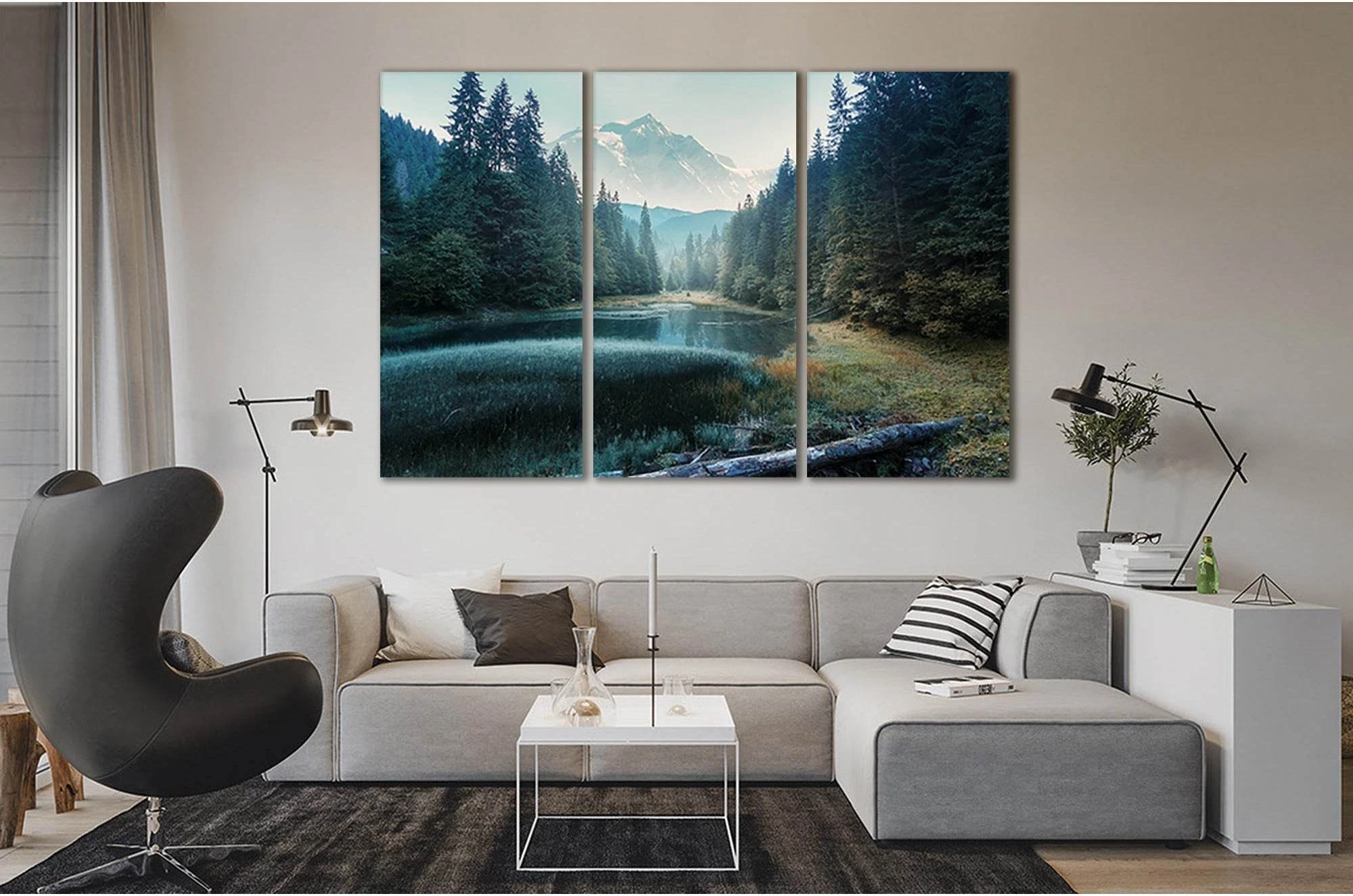 Forest Lake In Highland №sl10 Ready to Hang Canvas Print - Zellart Canvas Prints 0new, ALL_Products, Nature & Landscapes Canvas Print
