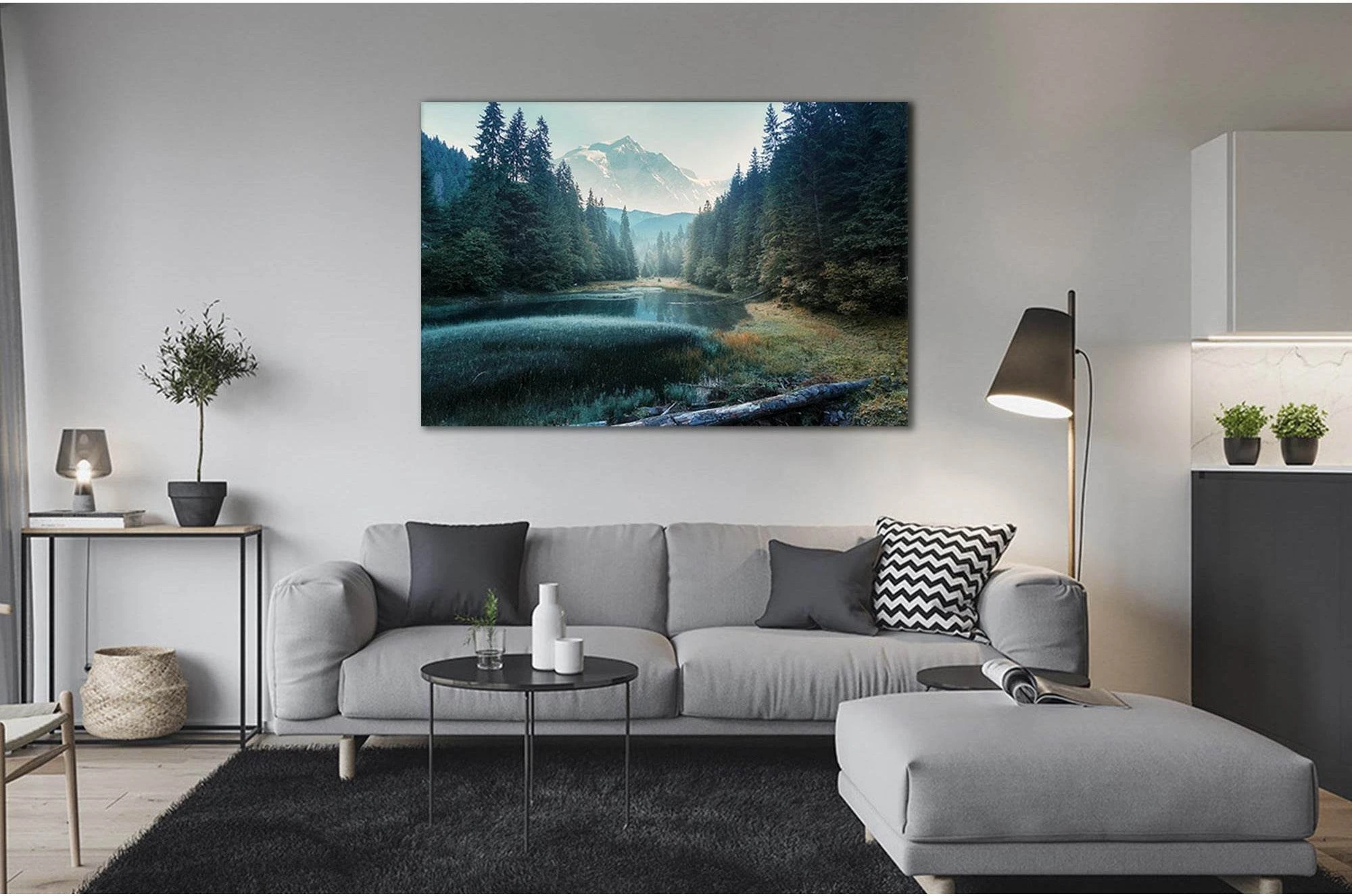 Forest Lake In Highland №sl10 Ready to Hang Canvas Print - Zellart Canvas Prints 0new, ALL_Products, Nature & Landscapes Canvas Print