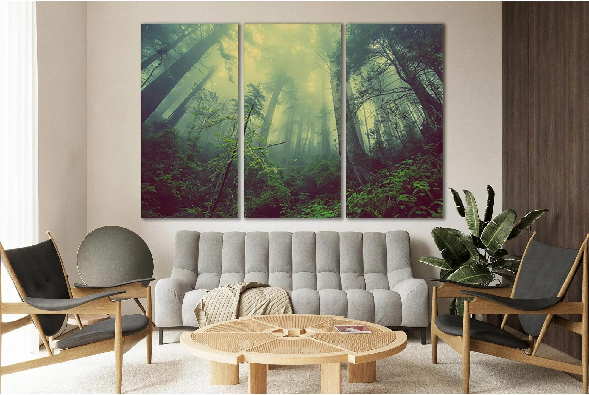Forest Trees In The Fog №SL514 Ready to Hang Canvas Print - Zellart Canvas Prints 0new, ALL_Products, Trees Wall Art