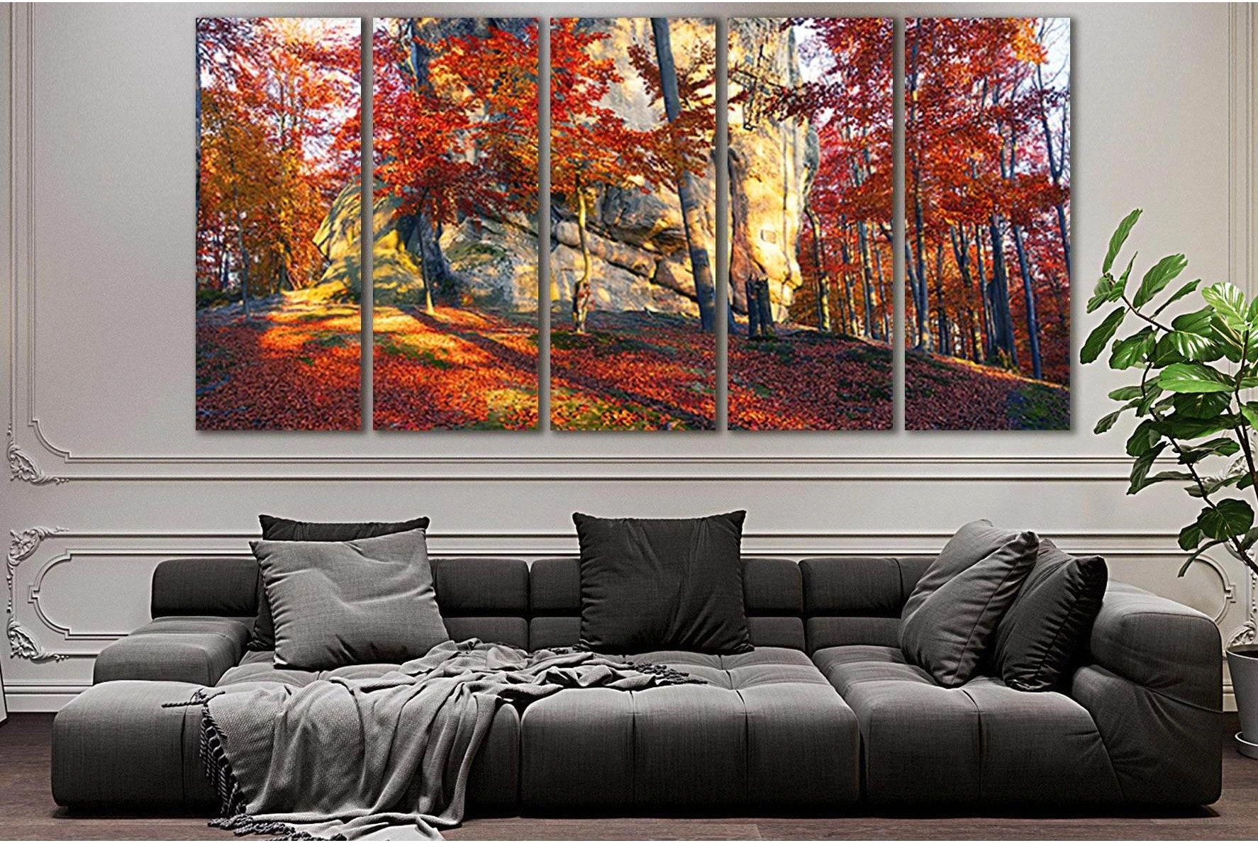 Forests Of Transcarpathia In Autumn №SL639 Ready to Hang Canvas Print - Zellart Canvas Prints 0new, ALL_Products, Autumn Wall Art
