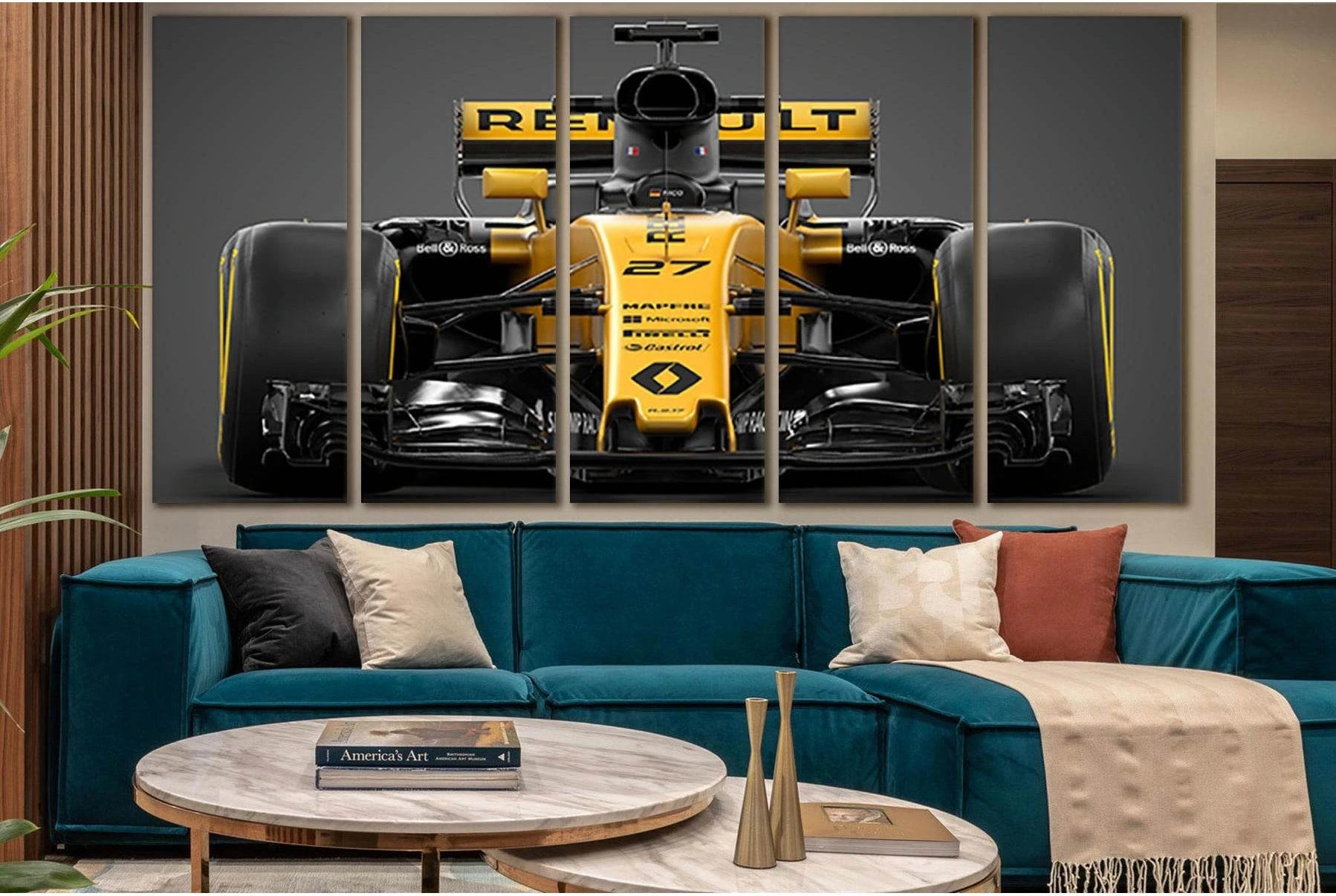 Formula 1 Race Car №SL927 Ready to Hang Canvas Print - Zellart Canvas Prints 0new, ALL_Products, Sports & Motivation